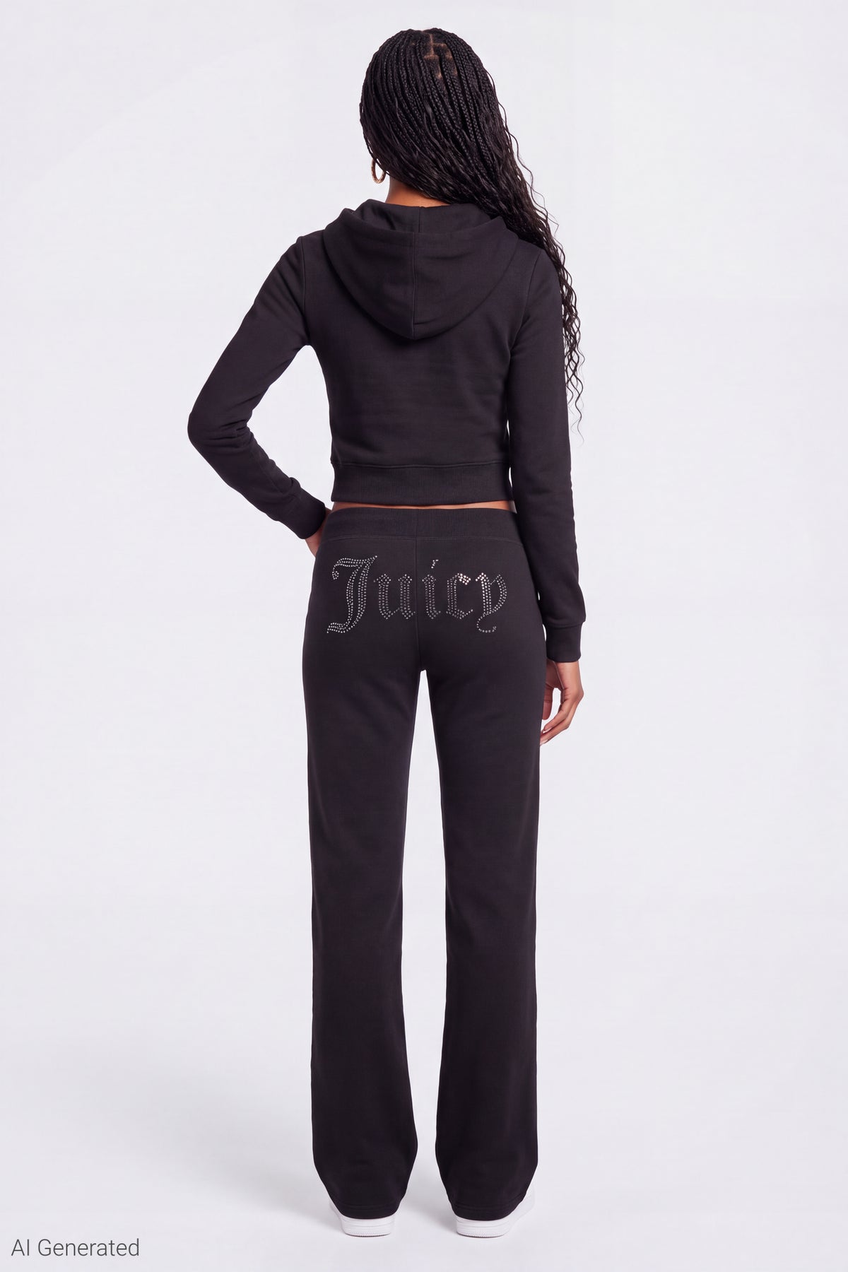 Alt View 2. Juicy Couture Velour Hoodie & Sweatpant Set - Black