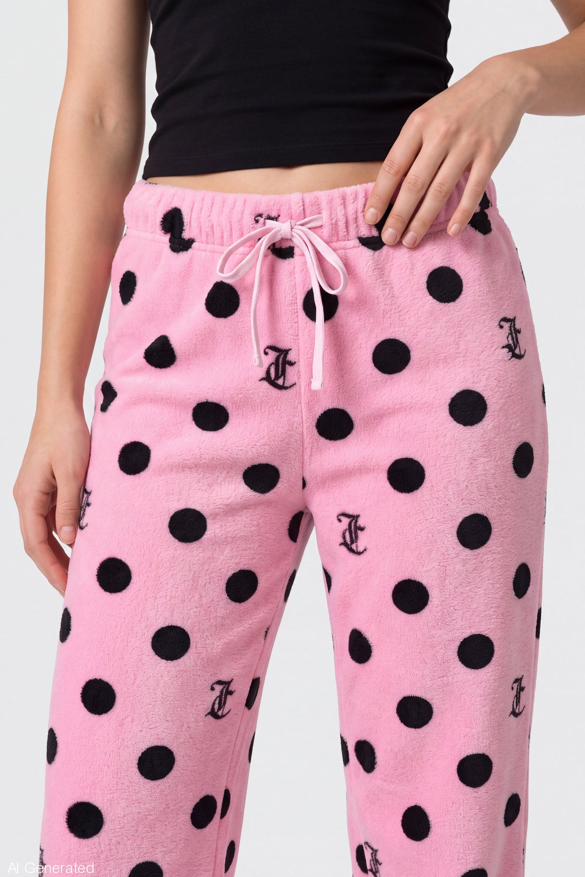 Alt View 4. Juicy Couture Polka Dot Plush Pant - Light Pink