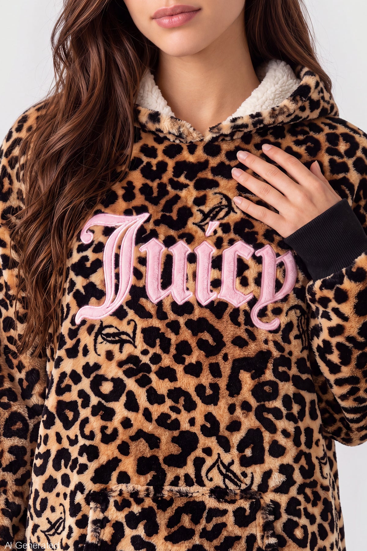 Alt View 4. Juicy Couture Leopard Blanket Hoodie - Leopard