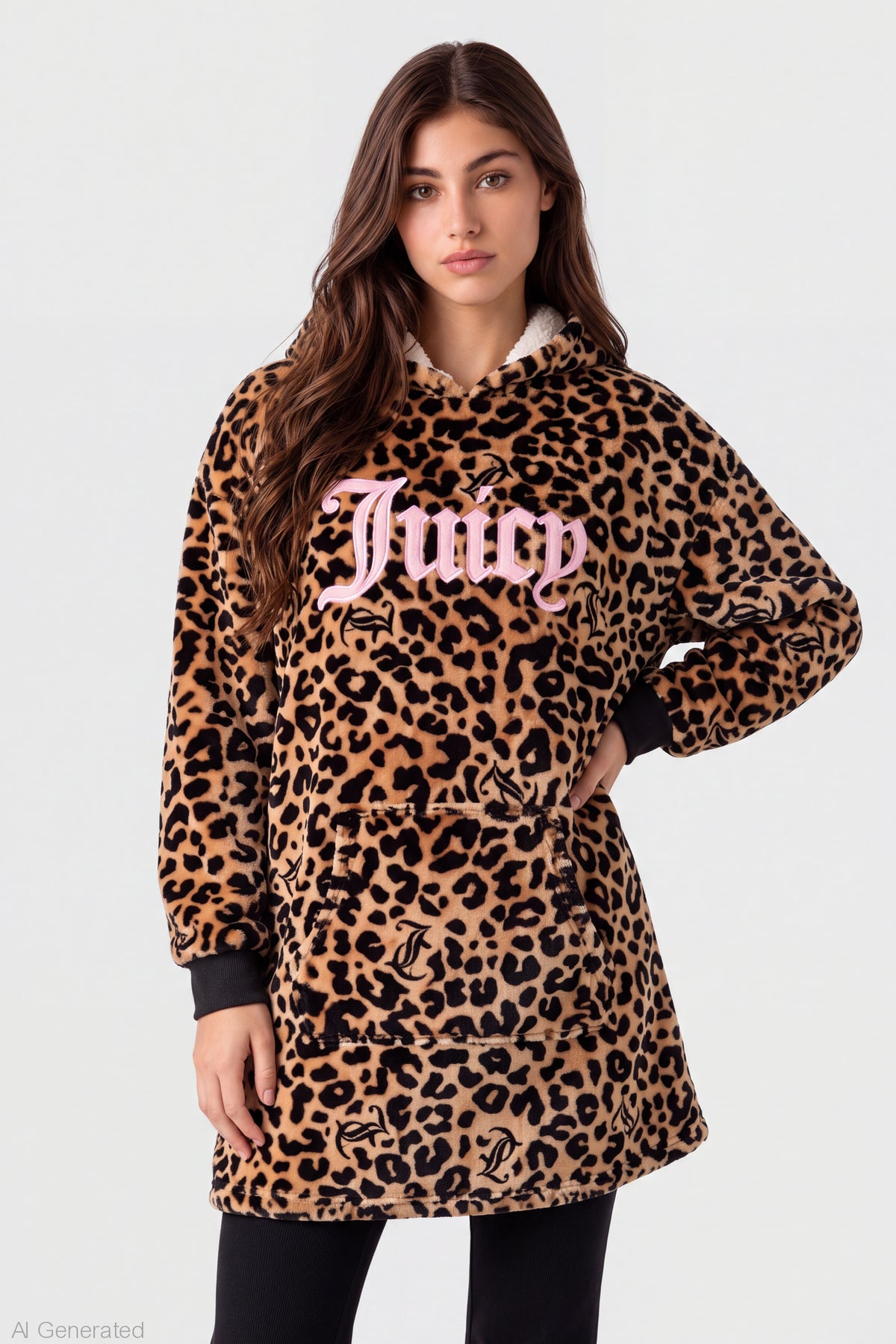 Juicy Couture Leopard Blanket Hoodie - Leopard