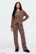 Juicy Couture Cheetah Velour Quarter Zip & Pant Set