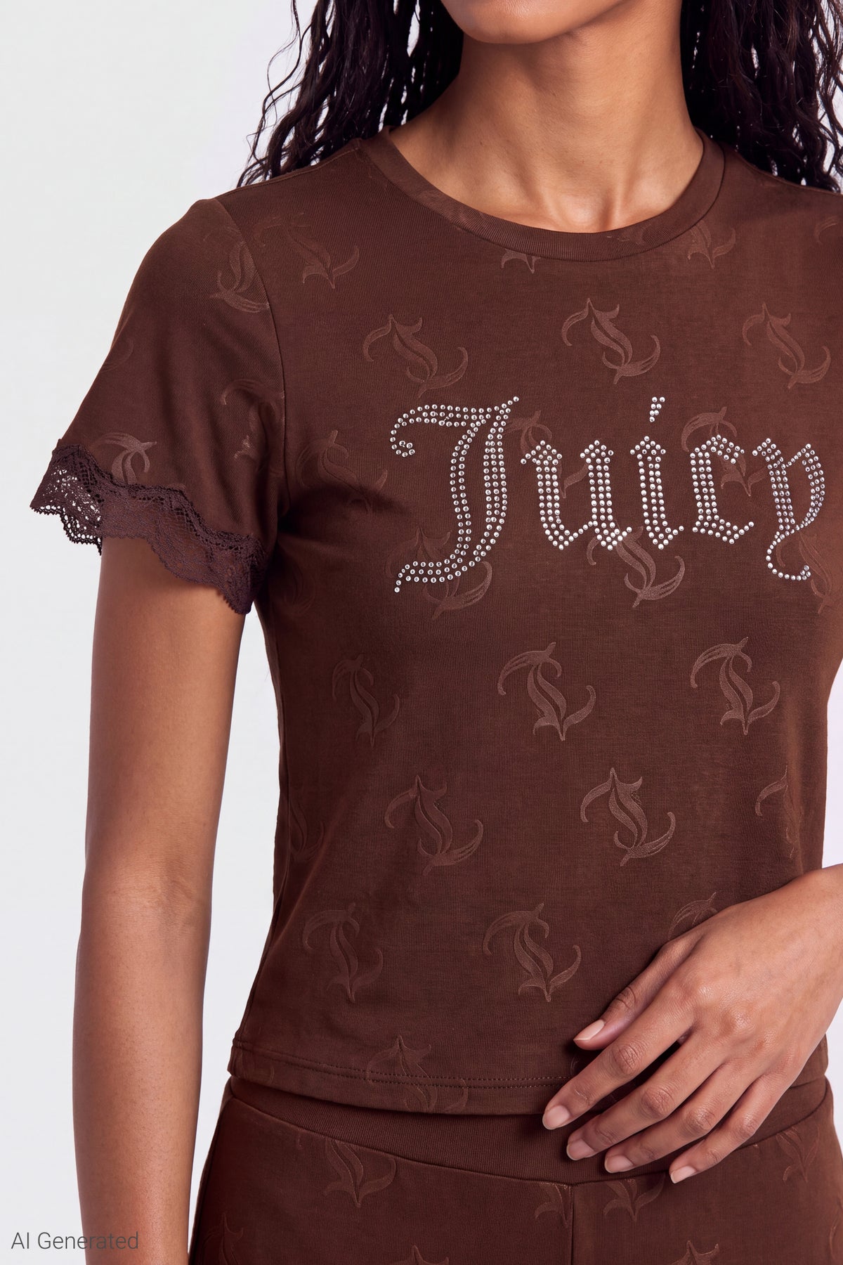 Alt View 5. Juicy Couture Velour T-Shirt & Pant Set - Brown