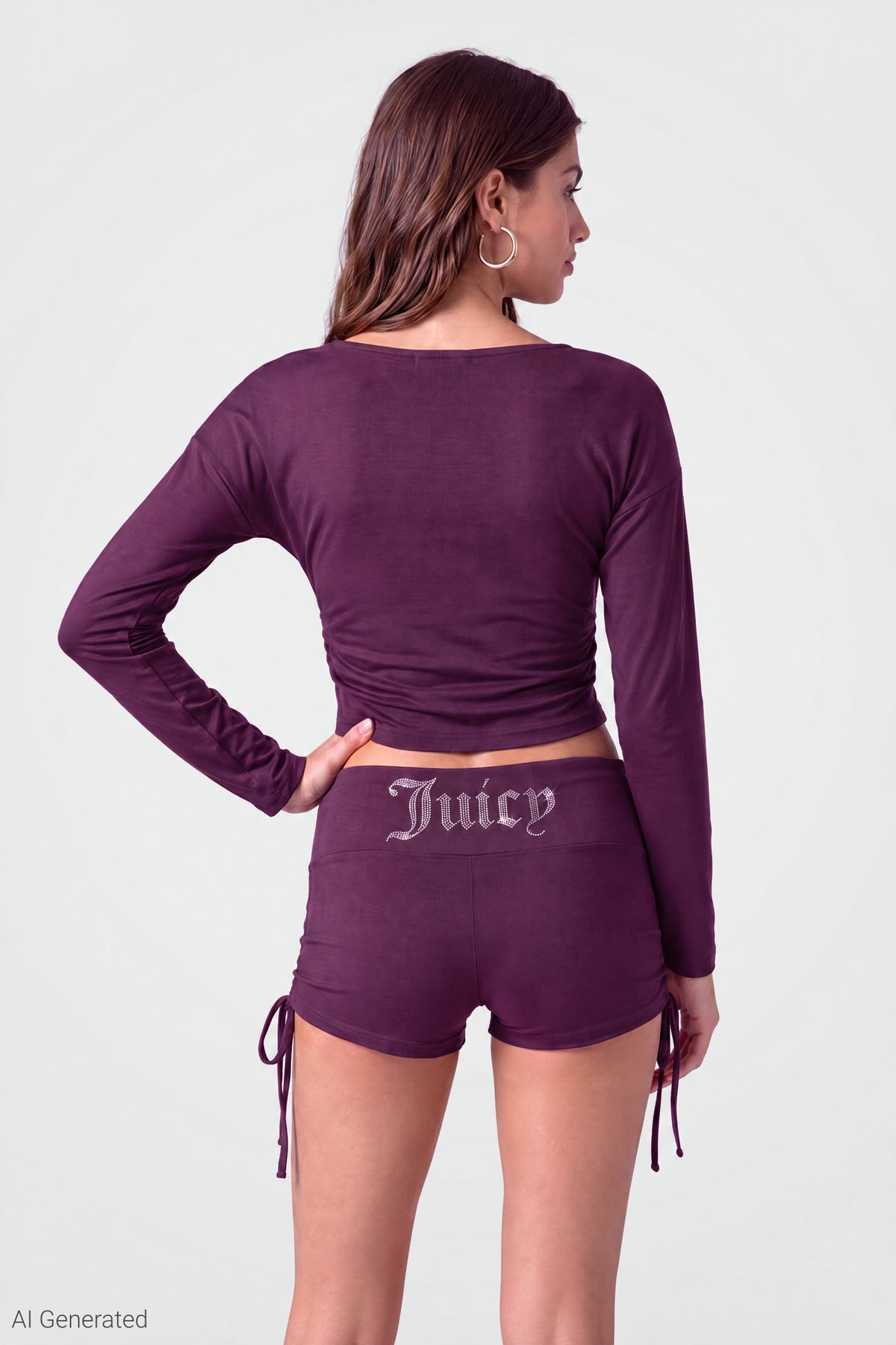 Alt View 2. Juicy Couture Ruched Top & Short Set - Purple
