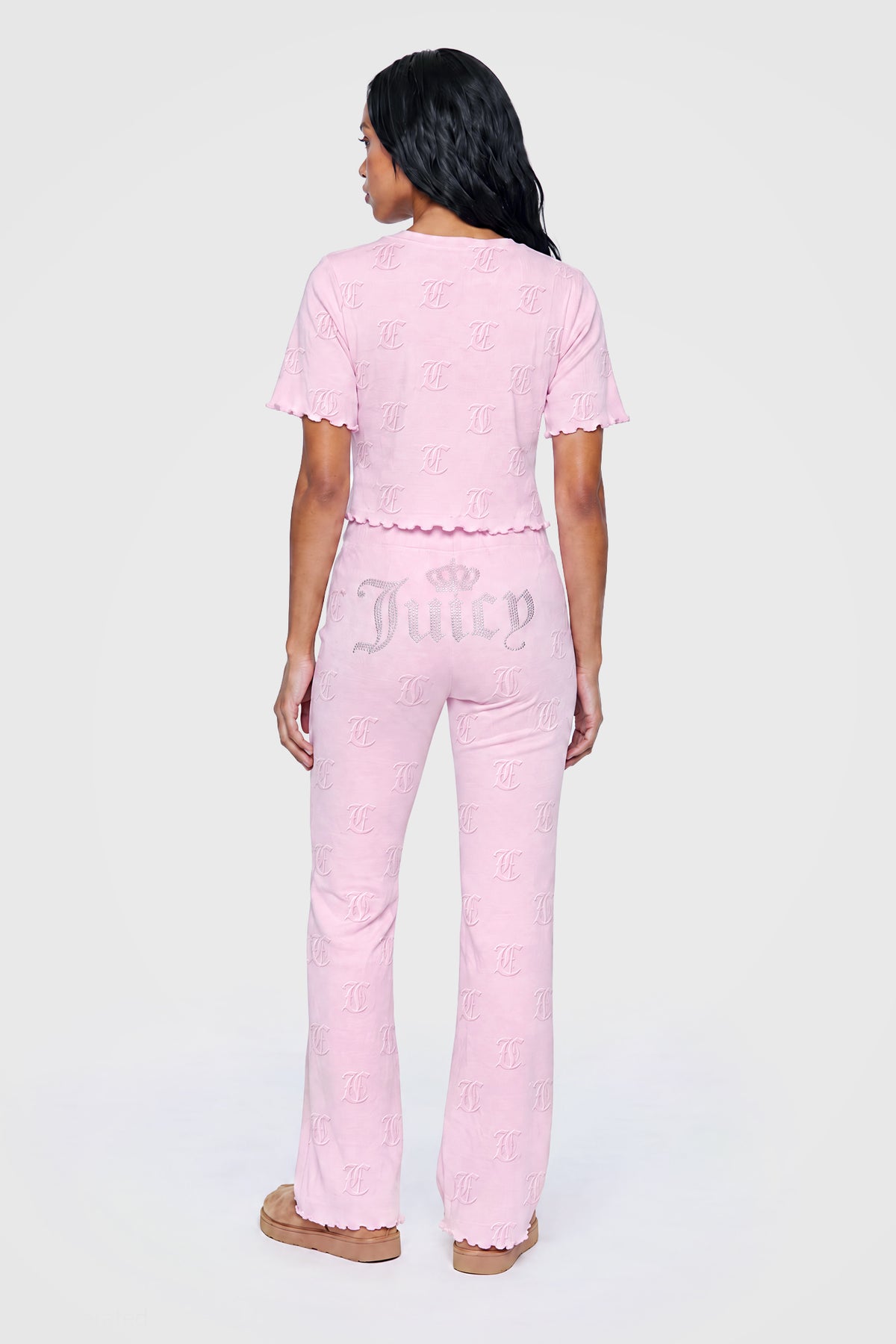 Alt View 2. Juicy Couture Velour T-Shirt & Pant Set - Light Pink