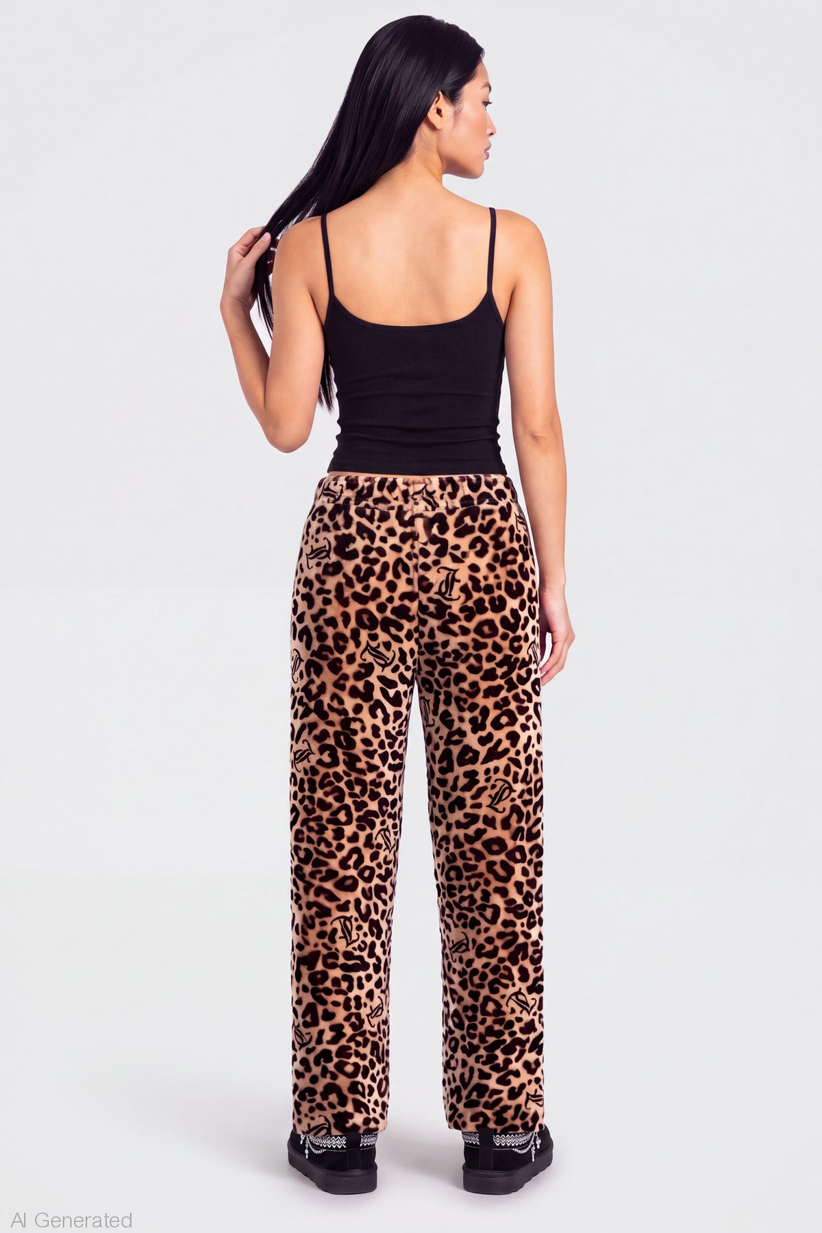 Alt View 2. Juicy Couture Leopard Plush Pant - Leopard