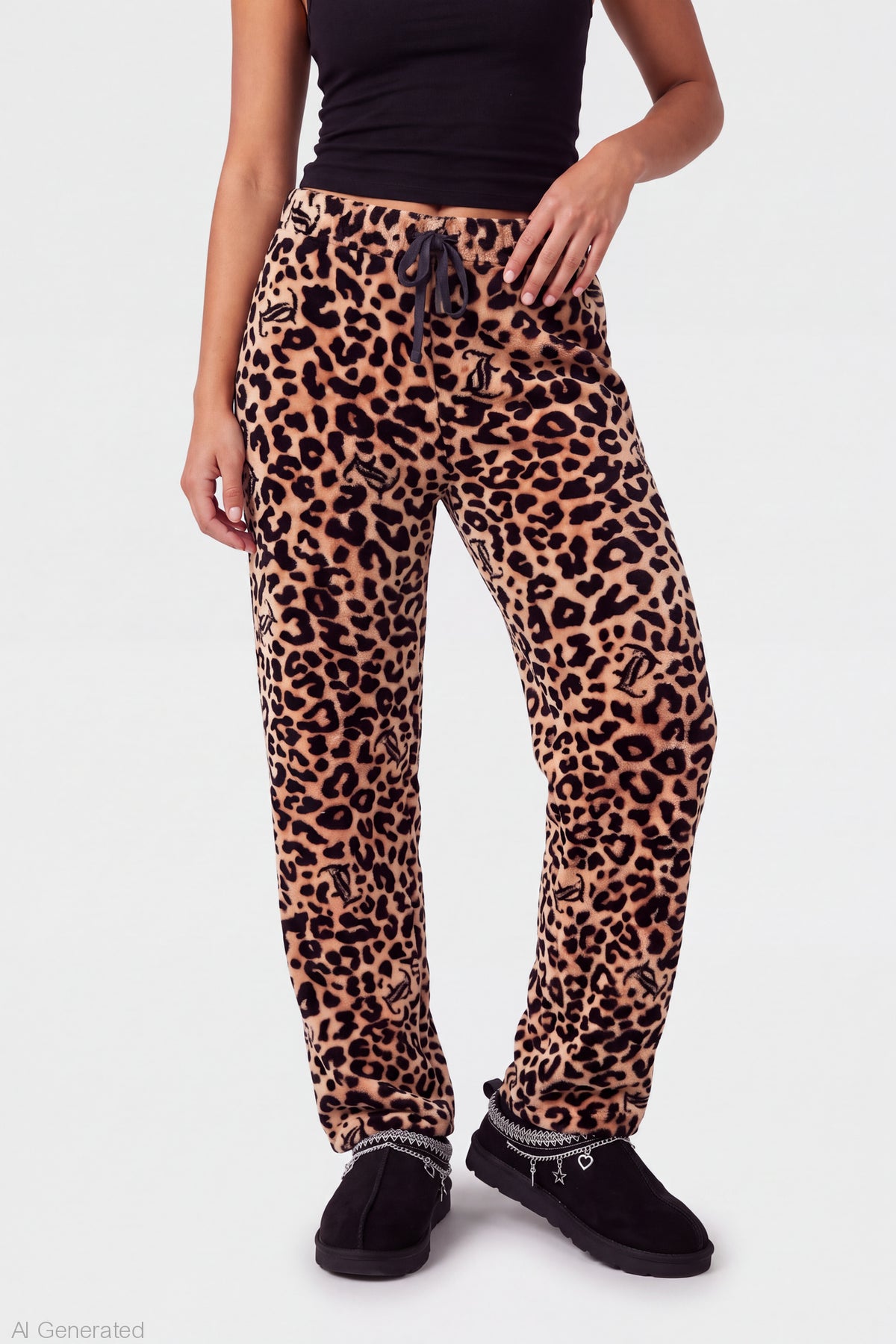 Alt View 3. Juicy Couture Leopard Plush Pant - Leopard