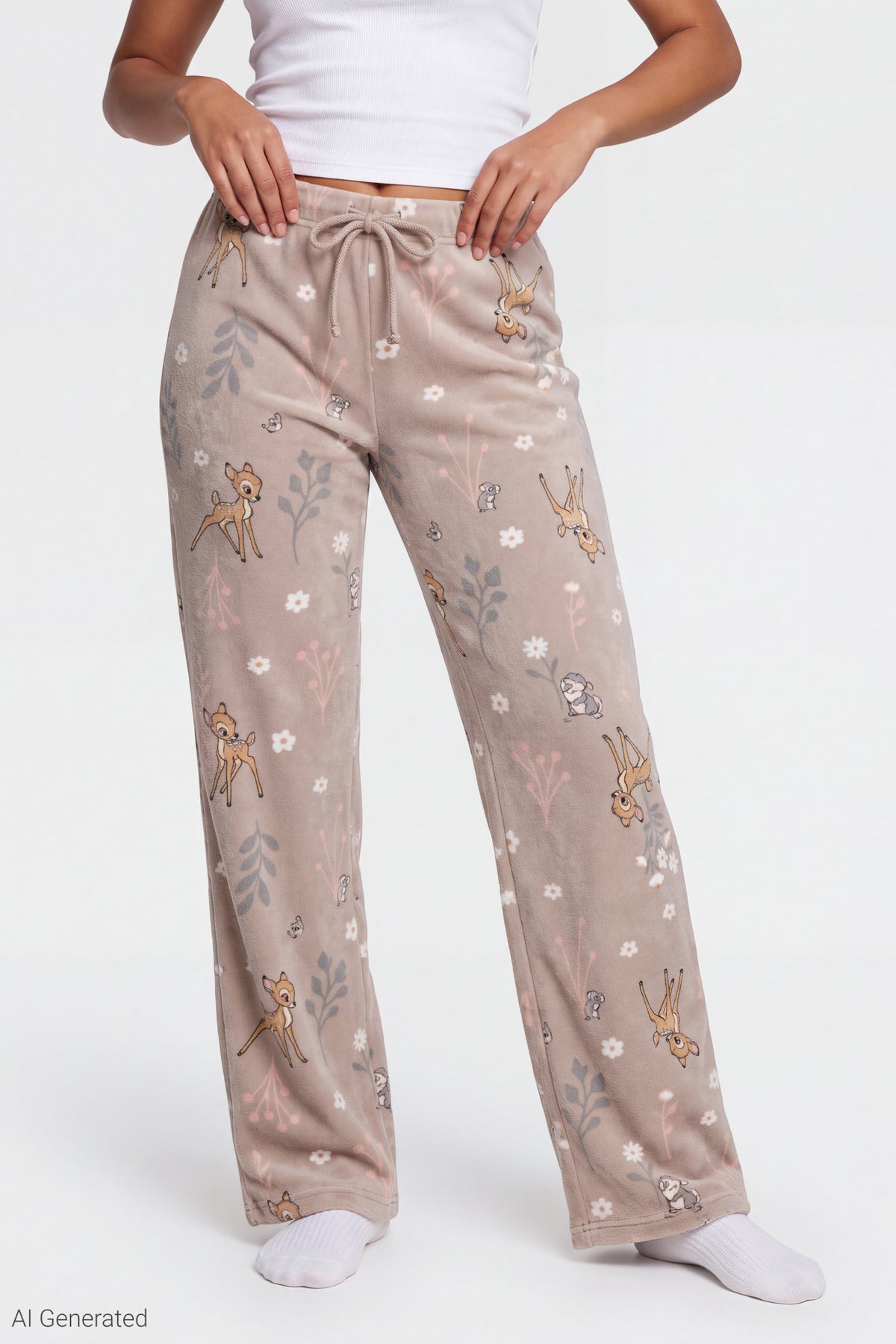 Alt View 3. Bambi Plush Pajama Pant - Sand