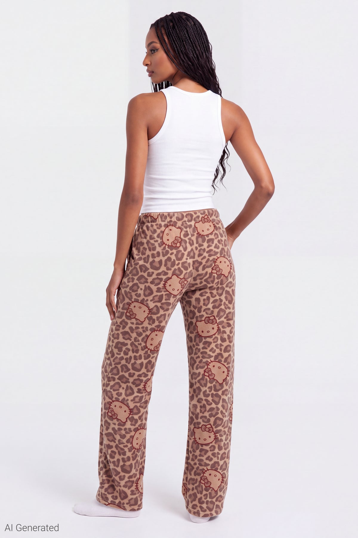 Alt View 2. Hello Kitty® Plush Pajama Pant - Brown