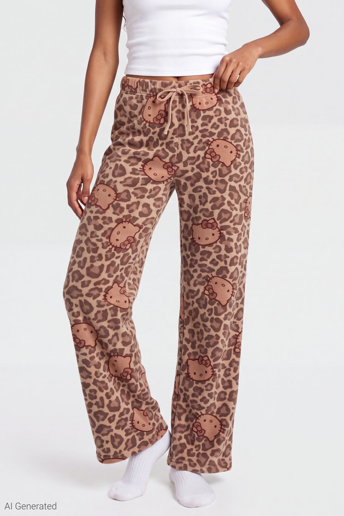 Alt View 3. Hello Kitty® Plush Pajama Pant - Brown