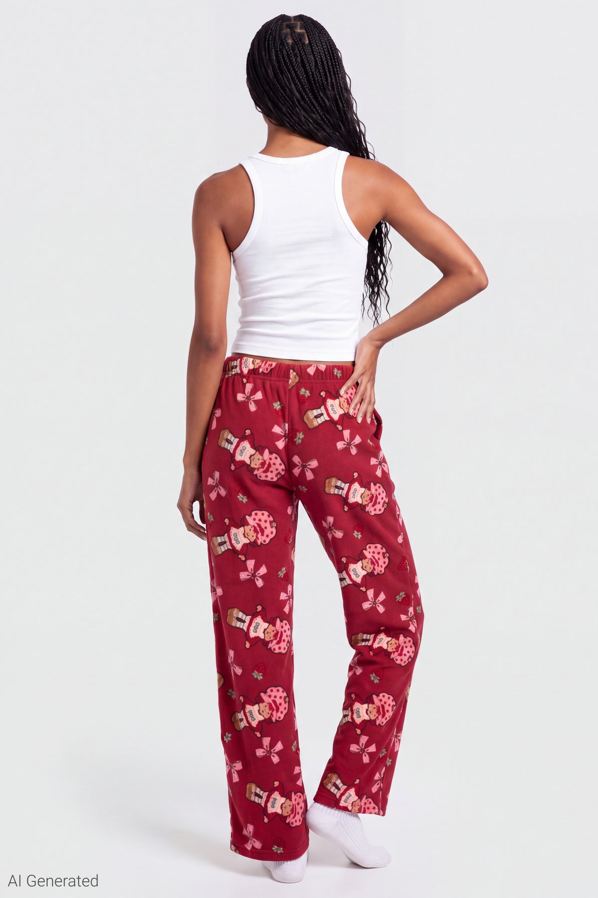 Alt View 2. Strawberry Shortcake Plush Pajama Pant - Red
