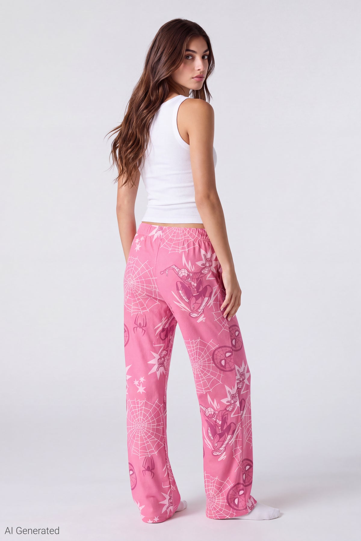 Alt View 2. Spider-Man Plush Pajama Pant - Pink