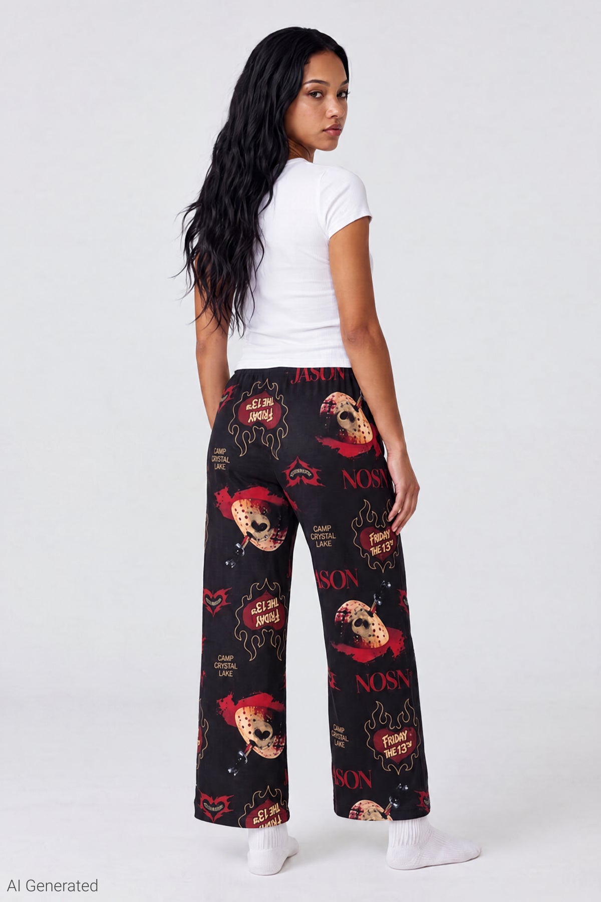 Alt View 2. Friday the 13th Plush Pajama Pant - Black