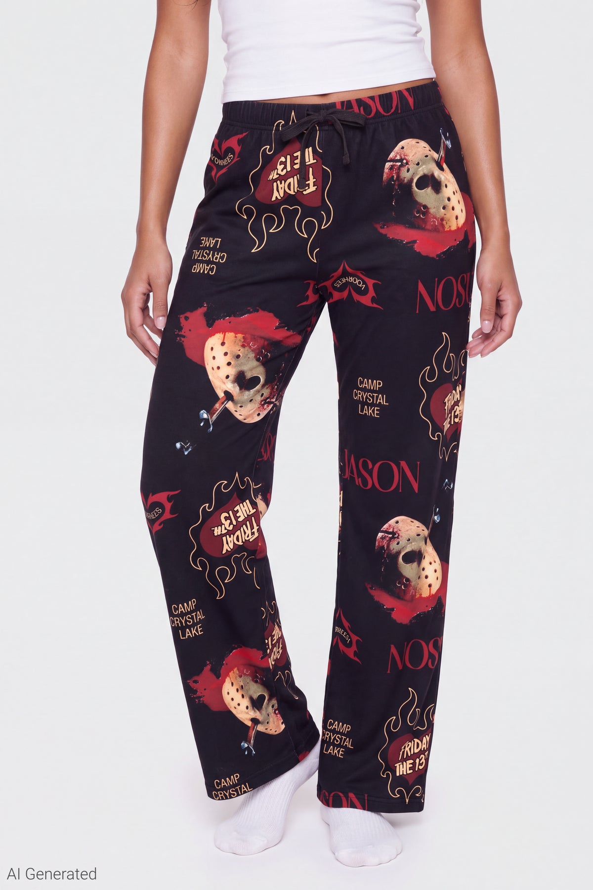 Alt View 3. Friday the 13th Plush Pajama Pant - Black