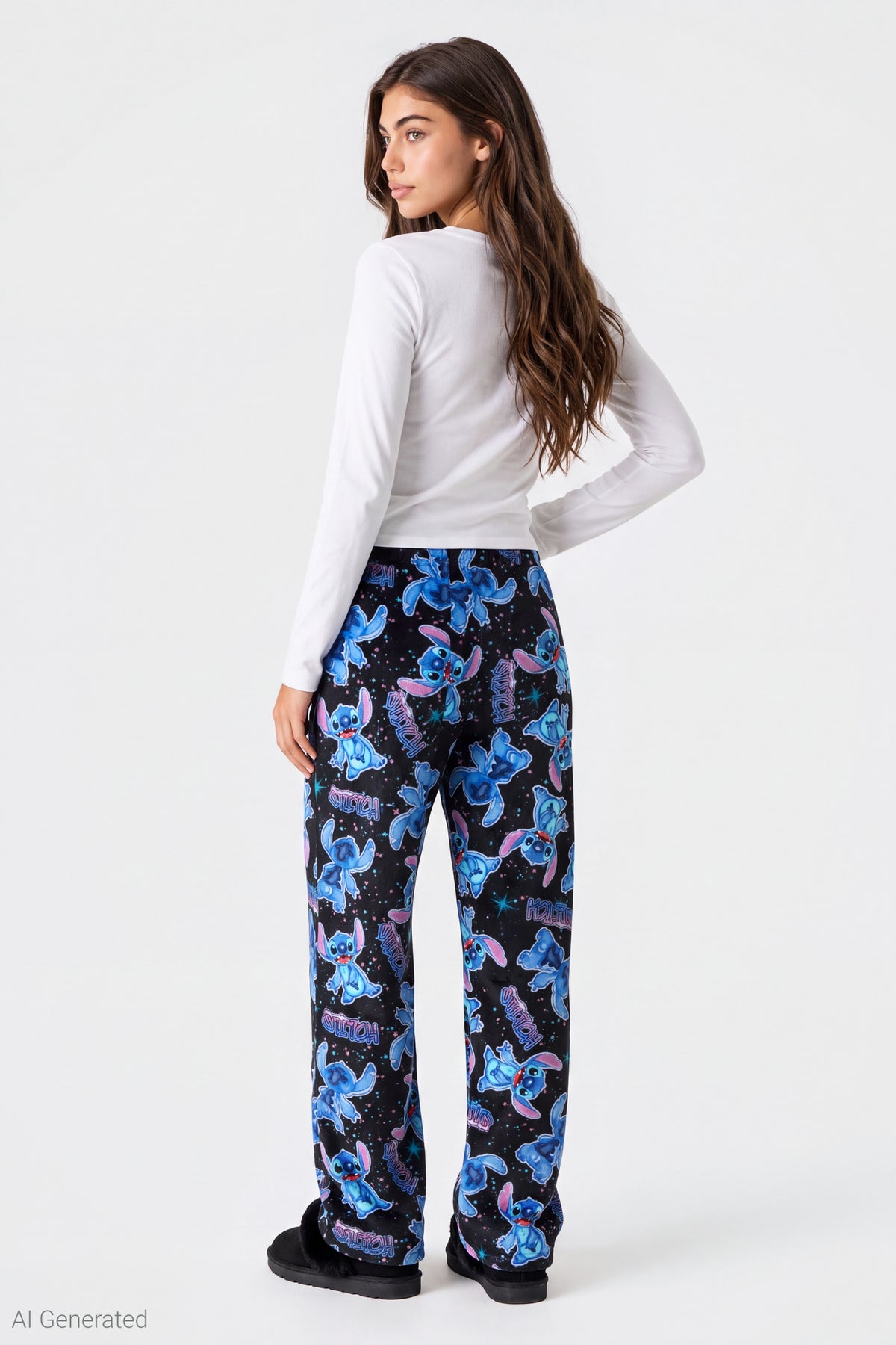 Alt View 2. Stitch Plush Pajama Pant - Navy