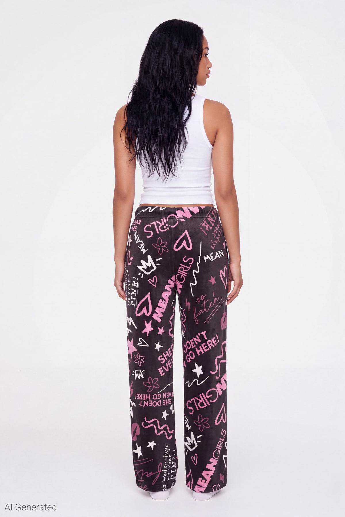 Alt View 2. Mean Girls Plush Pajama Pant - Black