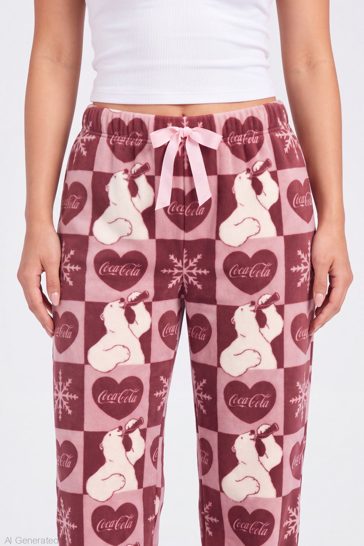 Alt View 4. Coca-Cola Plush Pajama Pant - Burgundy