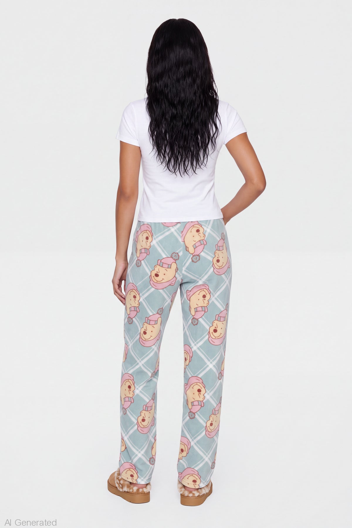 Alt View 2. Winnie the Pooh Plush Pajama Pant - Green