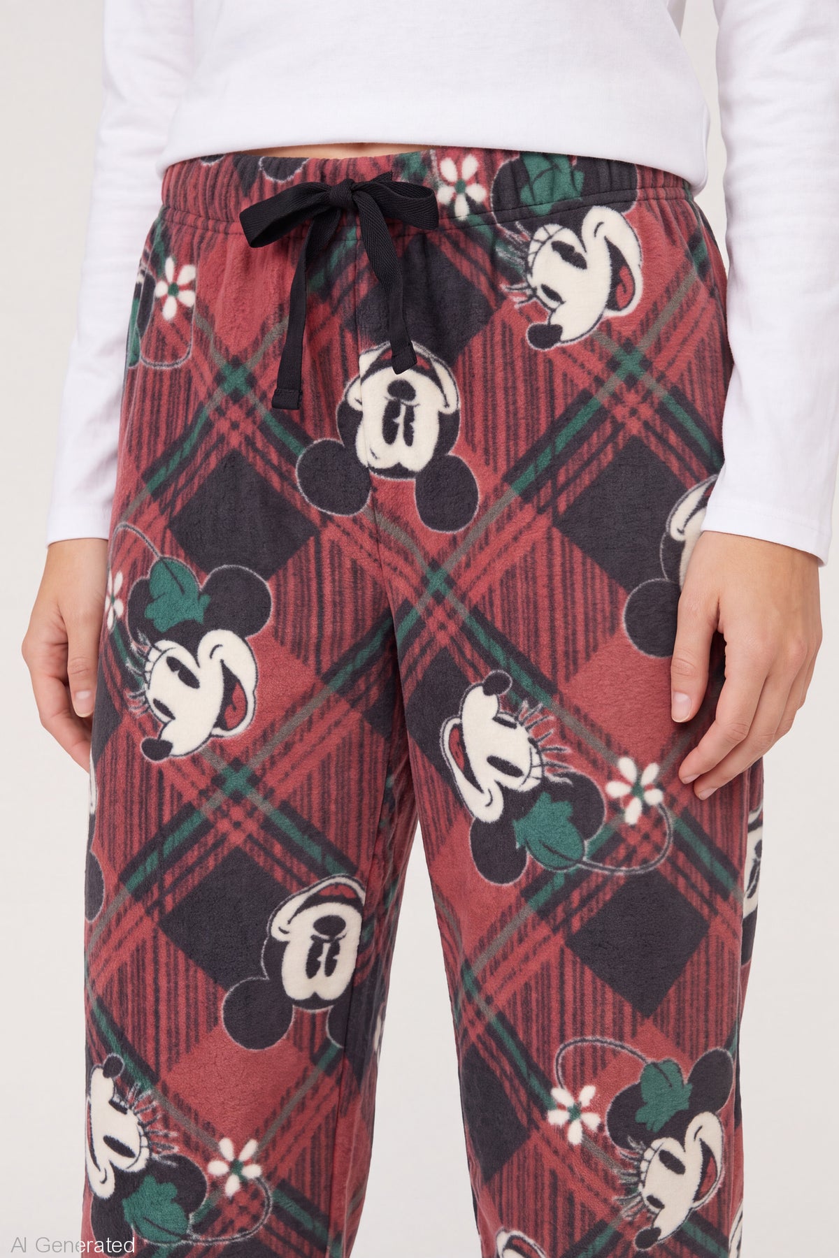 Alt View 4. Mickey & Minnie Plush Pajama Pant - Red