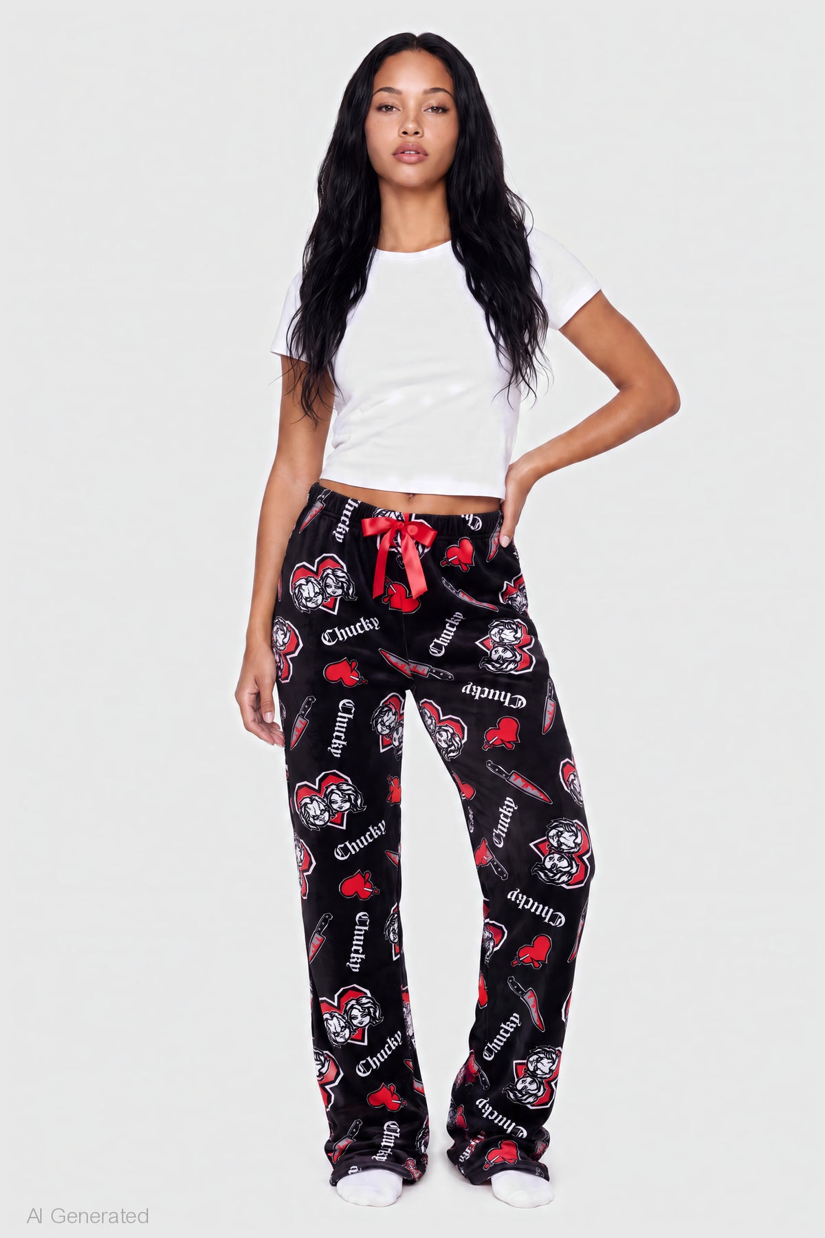 Chucky Plush Pajama Pant - Black