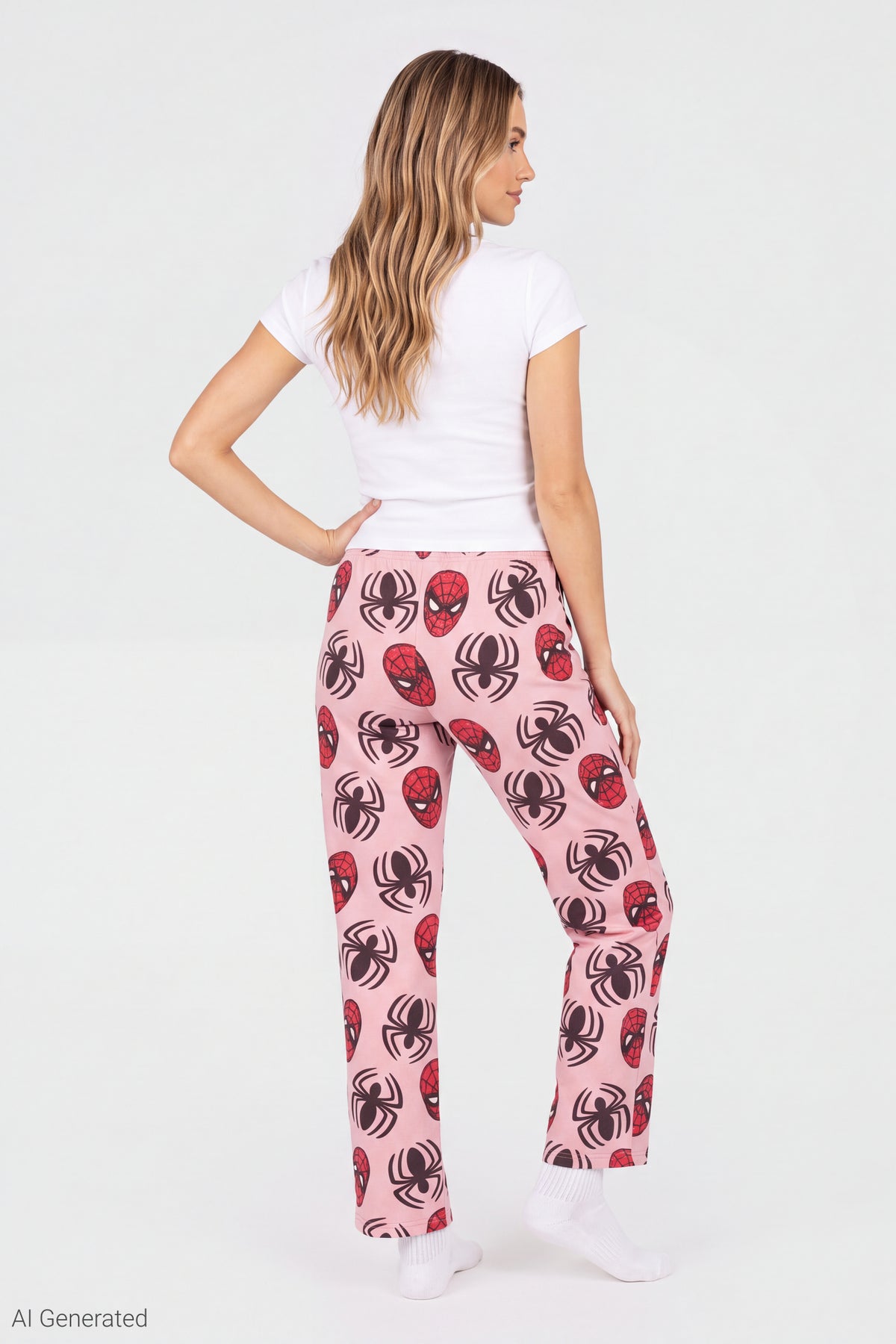 Alt View 3. Spider-Man Plush Pajama Pant - Light Pink