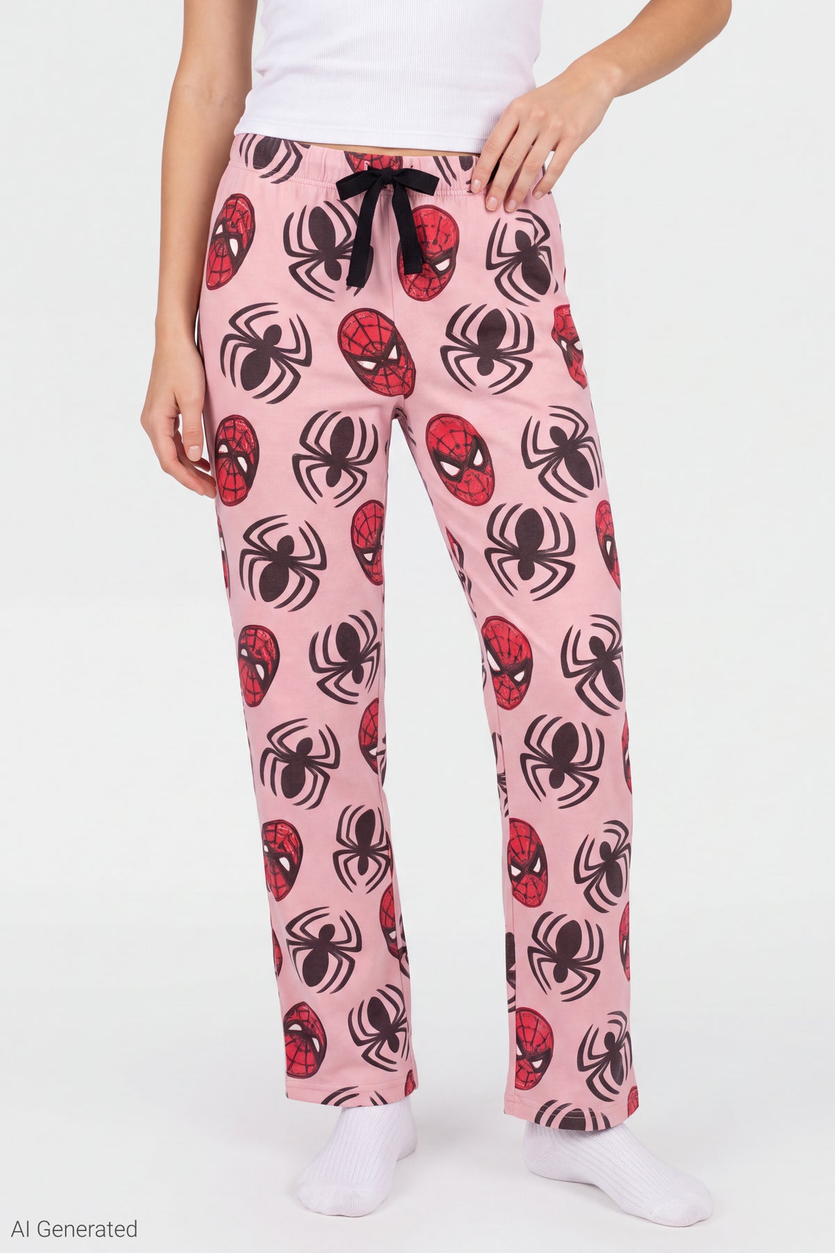 Alt View 2. Spider-Man Plush Pajama Pant - Light Pink