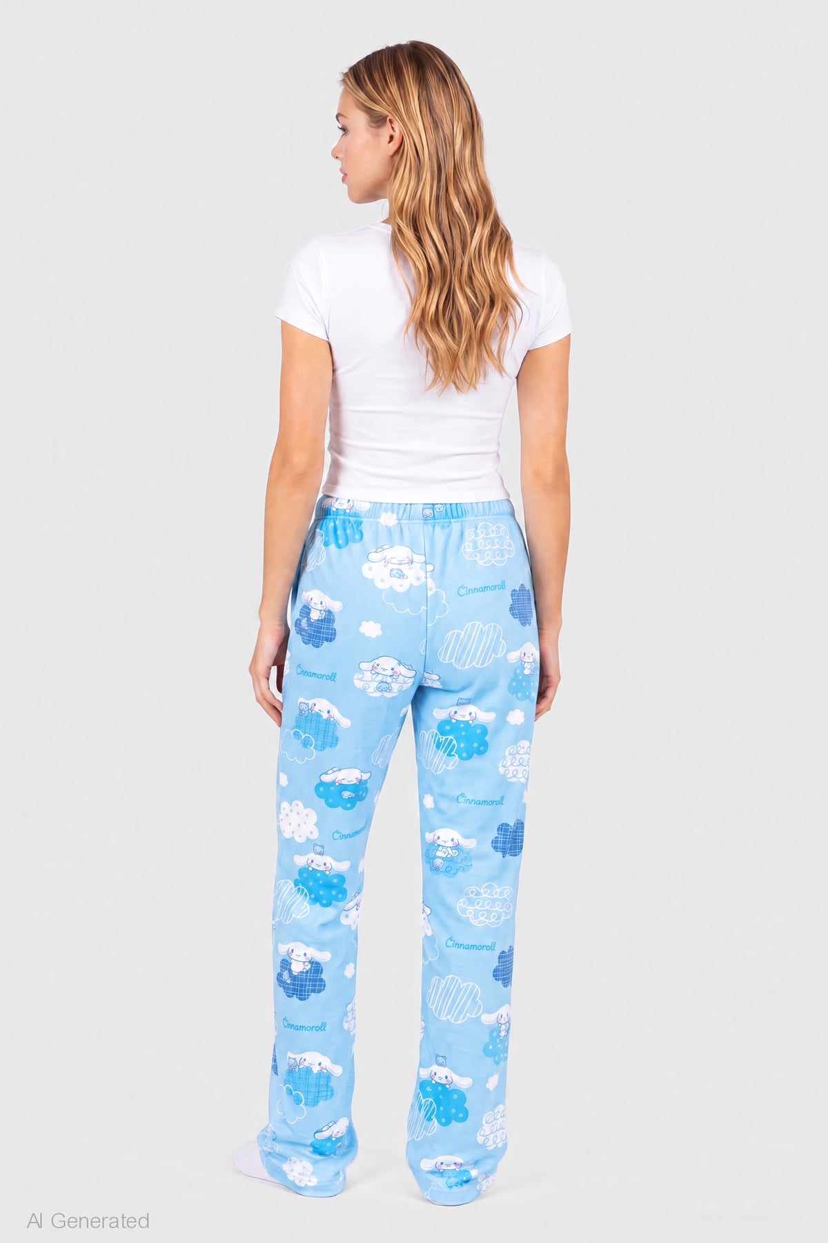 Alt View 2. Cinnamoroll Plush Pajama Pant - Light Blue