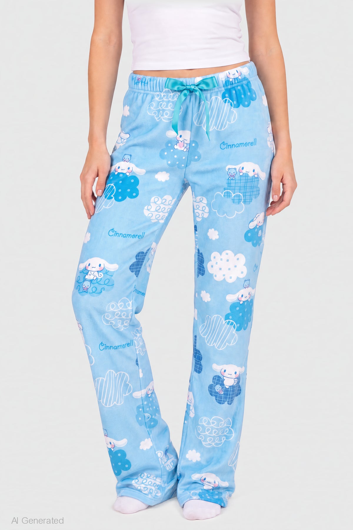 Alt View 3. Cinnamoroll Plush Pajama Pant - Light Blue
