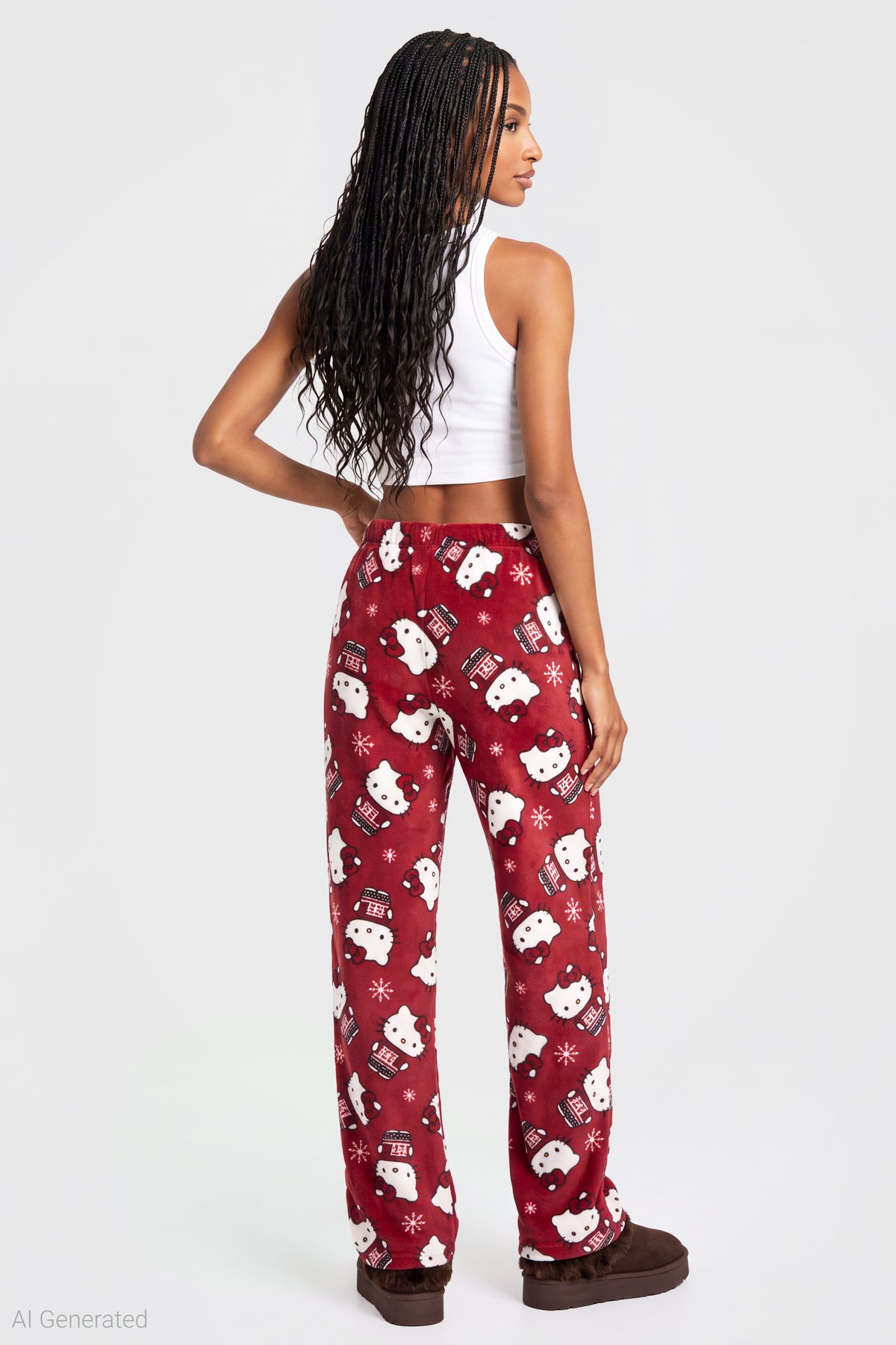 Alt View 2. Hello Kitty Christmas Pajama Pant - Red