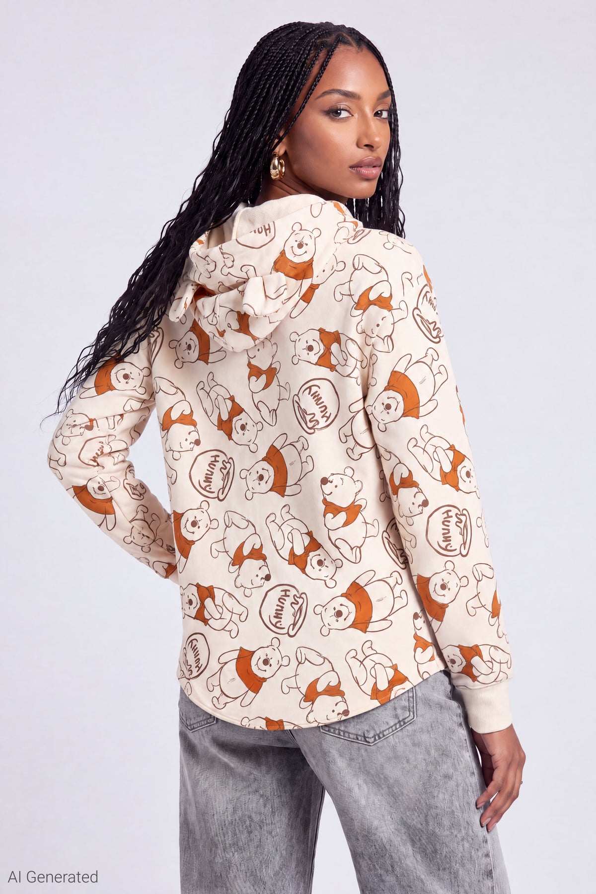 Alt View 2. Winnie the Pooh 3D Hoodie - Natural