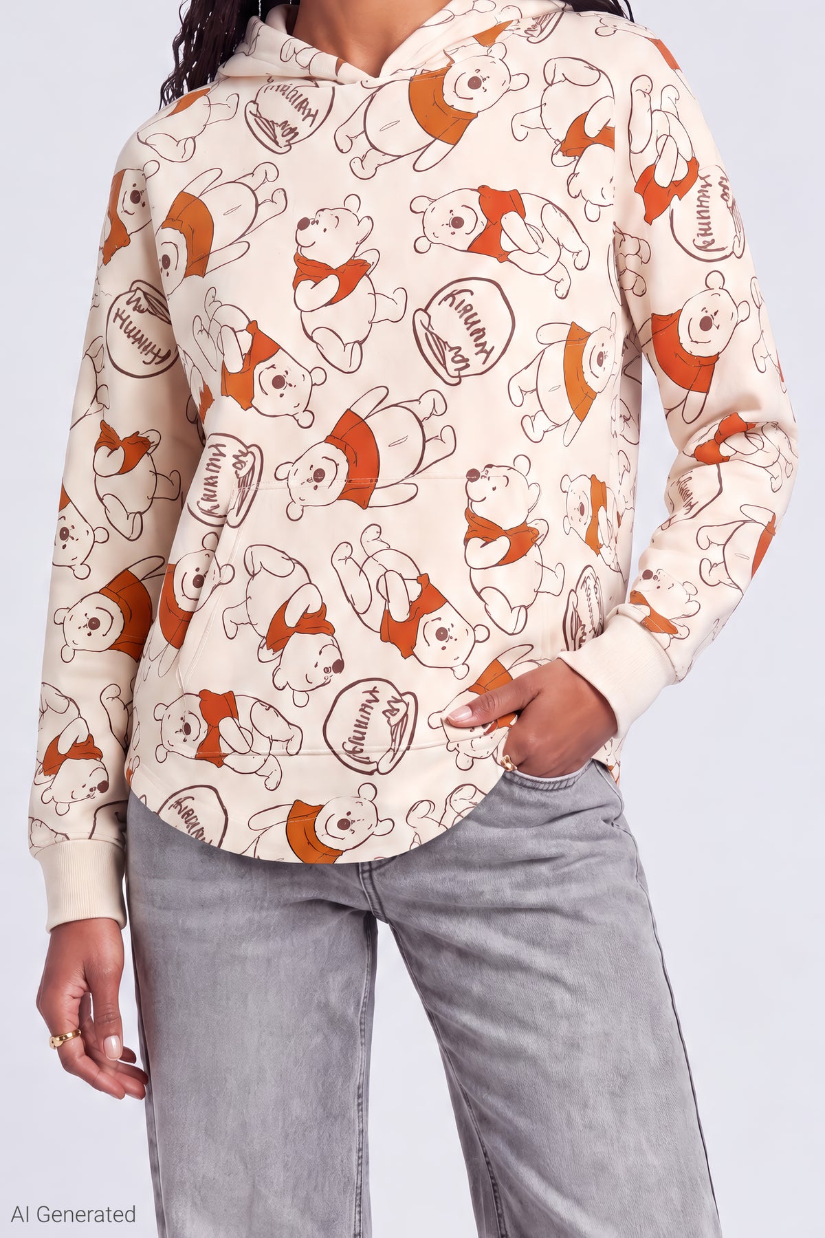 Alt View 4. Winnie the Pooh 3D Hoodie - Natural