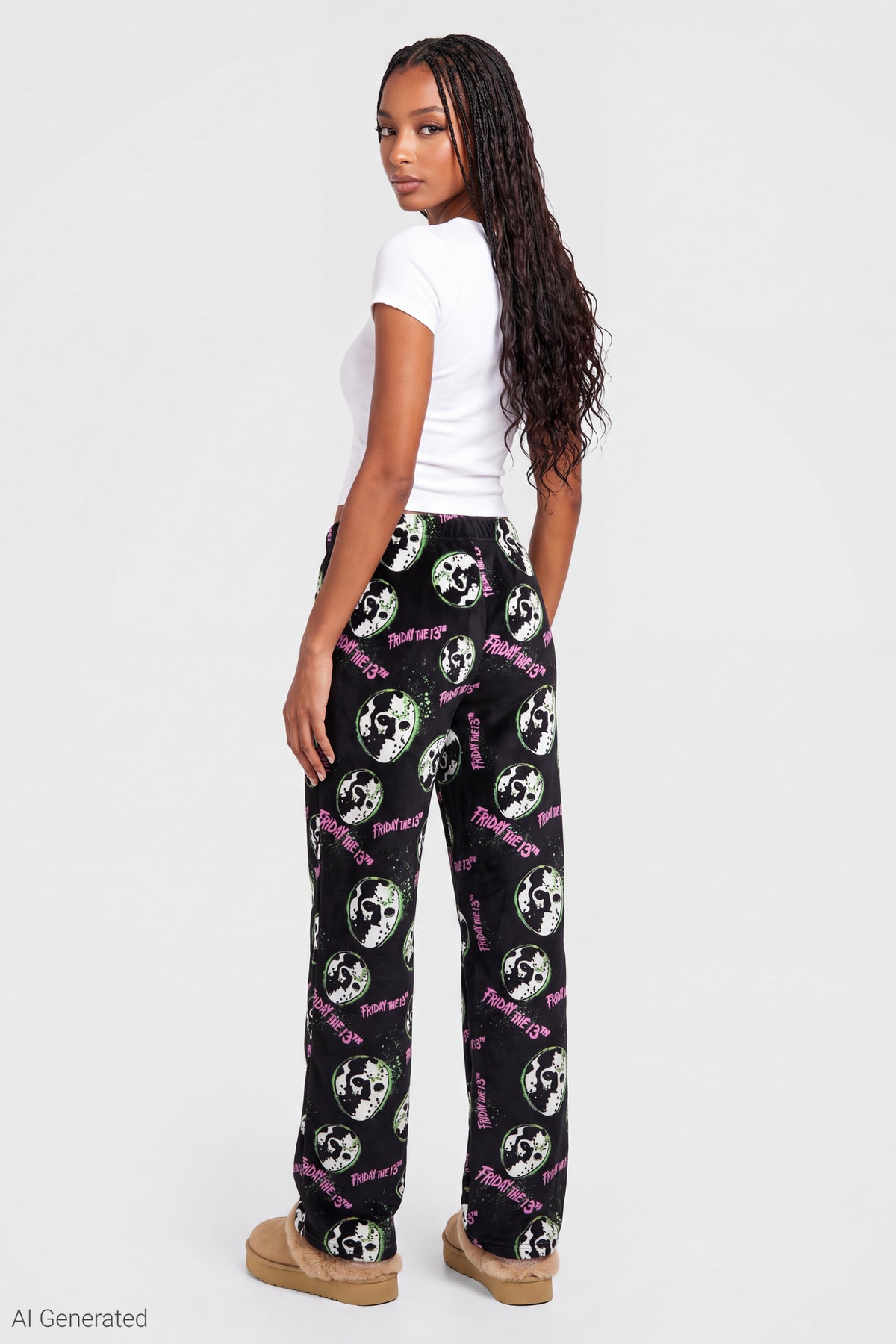 Alt View 3. Friday the 13th Plush Pajama Pant - Black