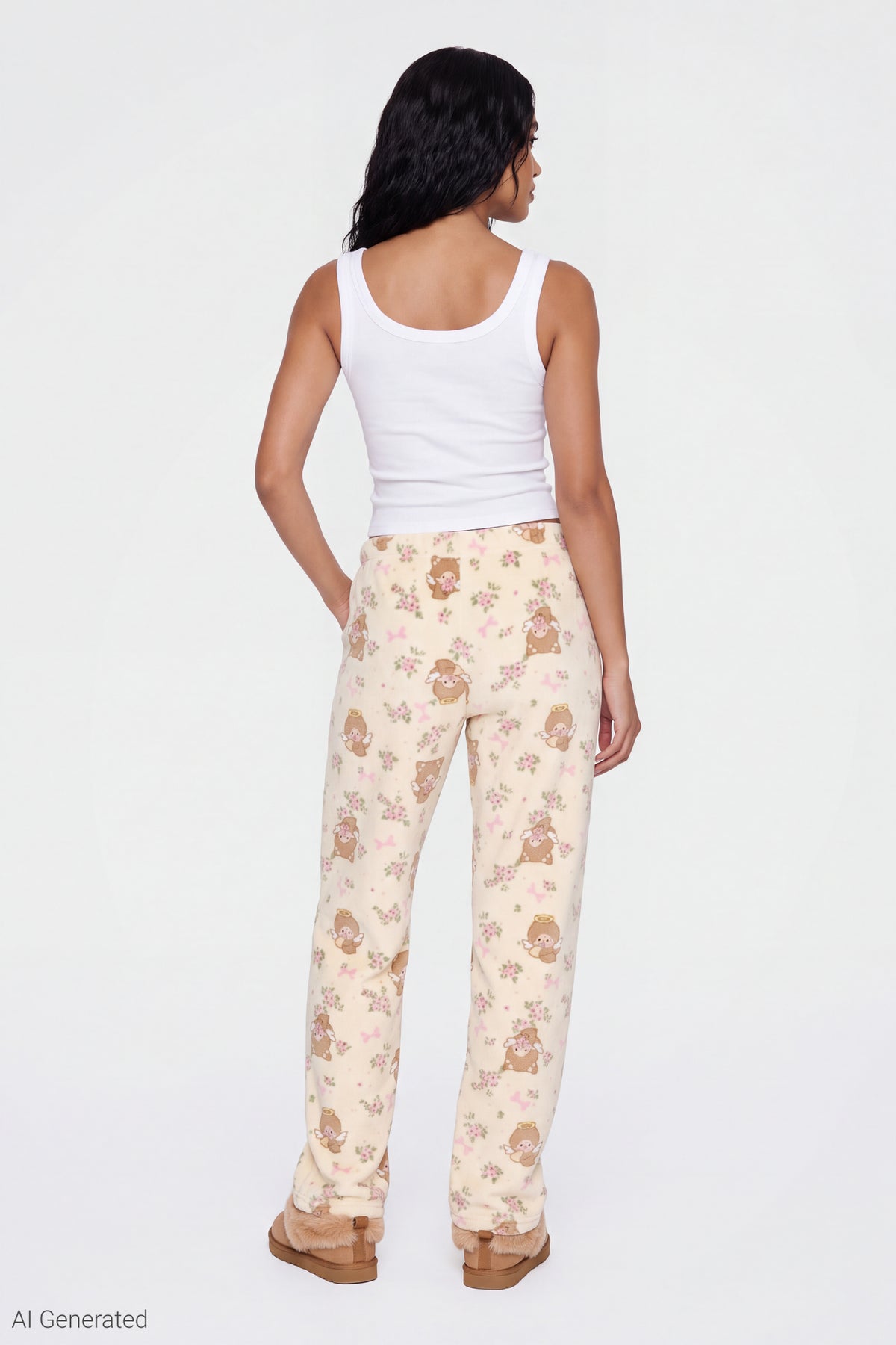 Alt View 2. Monchhichi Plush Pajama Pant - Yellow