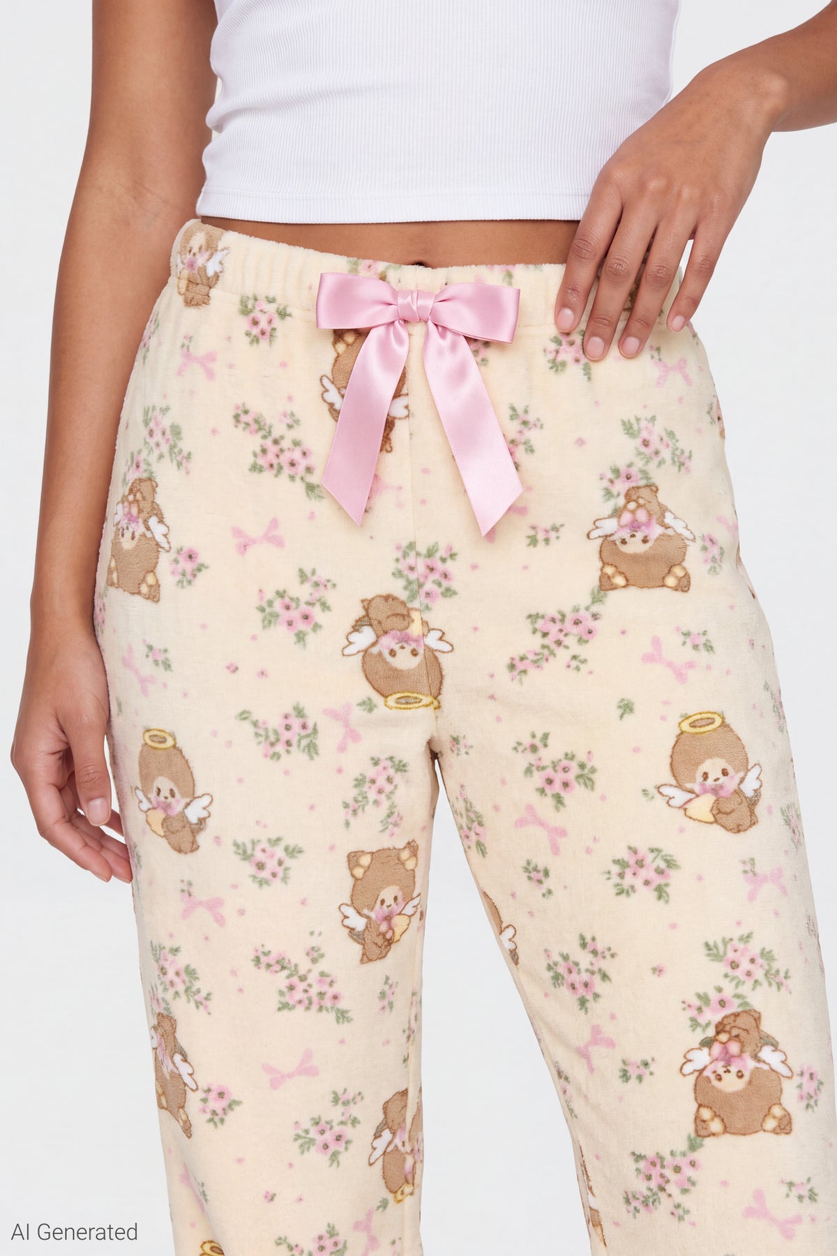 Alt View 4. Monchhichi Plush Pajama Pant - Yellow