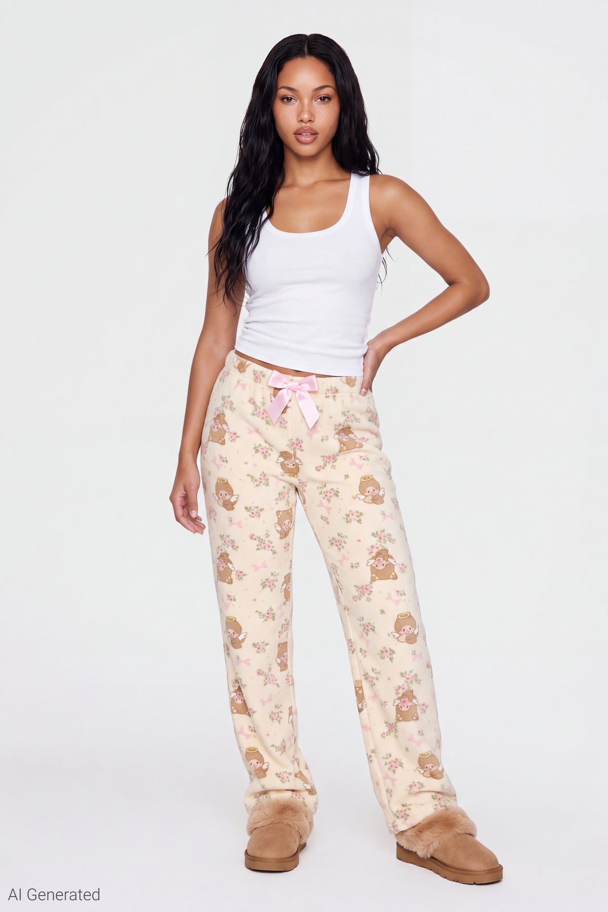 Monchhichi Plush Pajama Pant - Yellow