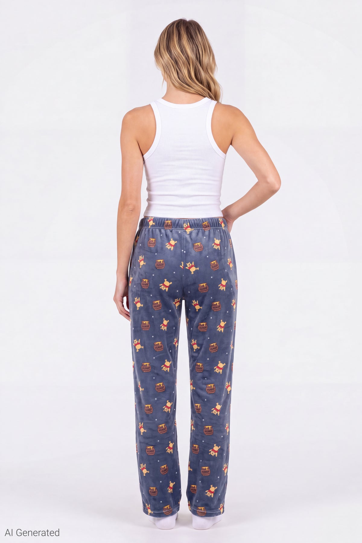 Alt View 2. Winnie the Pooh Plush Pajama Pant - Blue