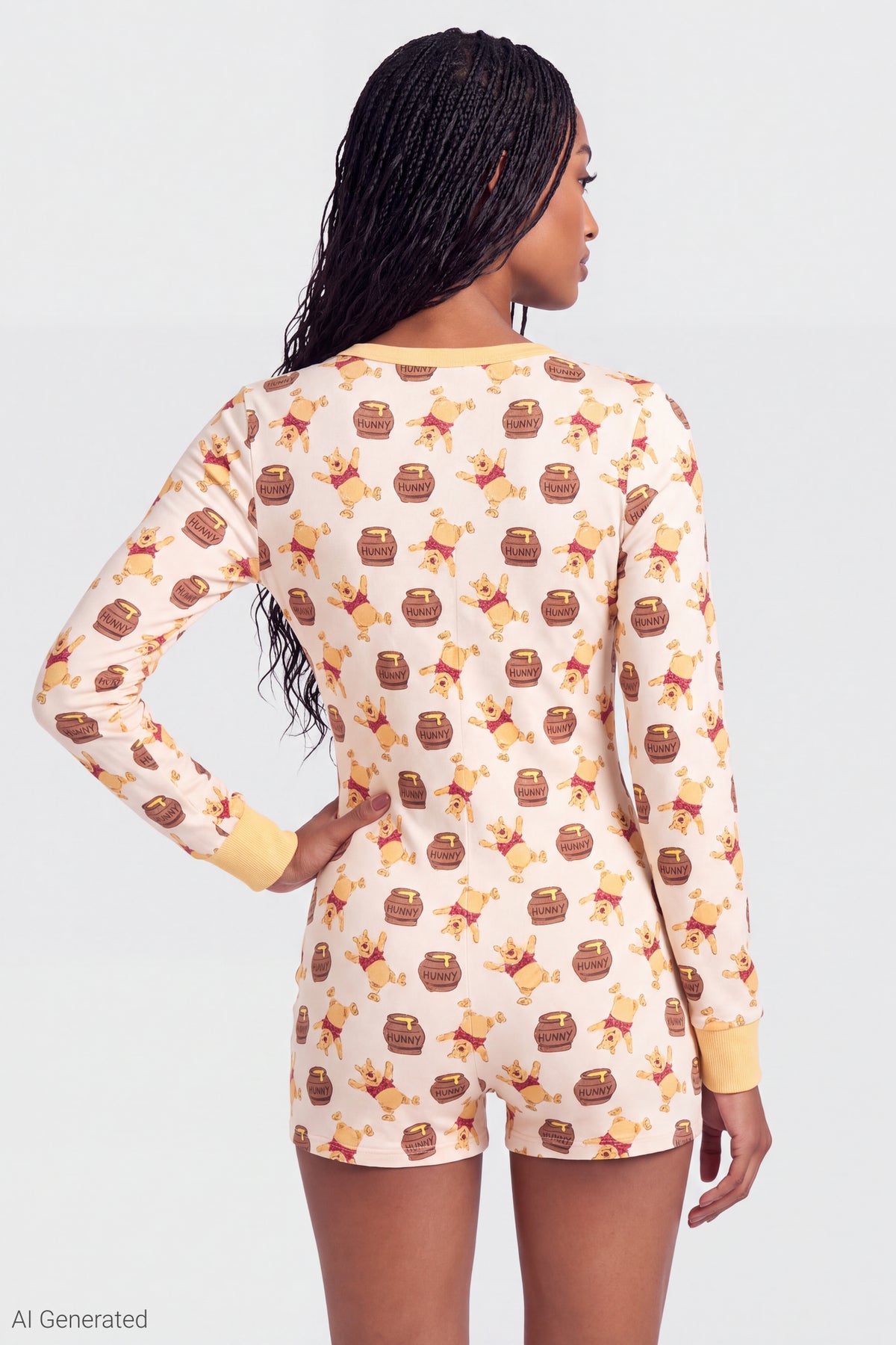 Alt View 2. Winnie the Pooh Pajama Romper - Cream