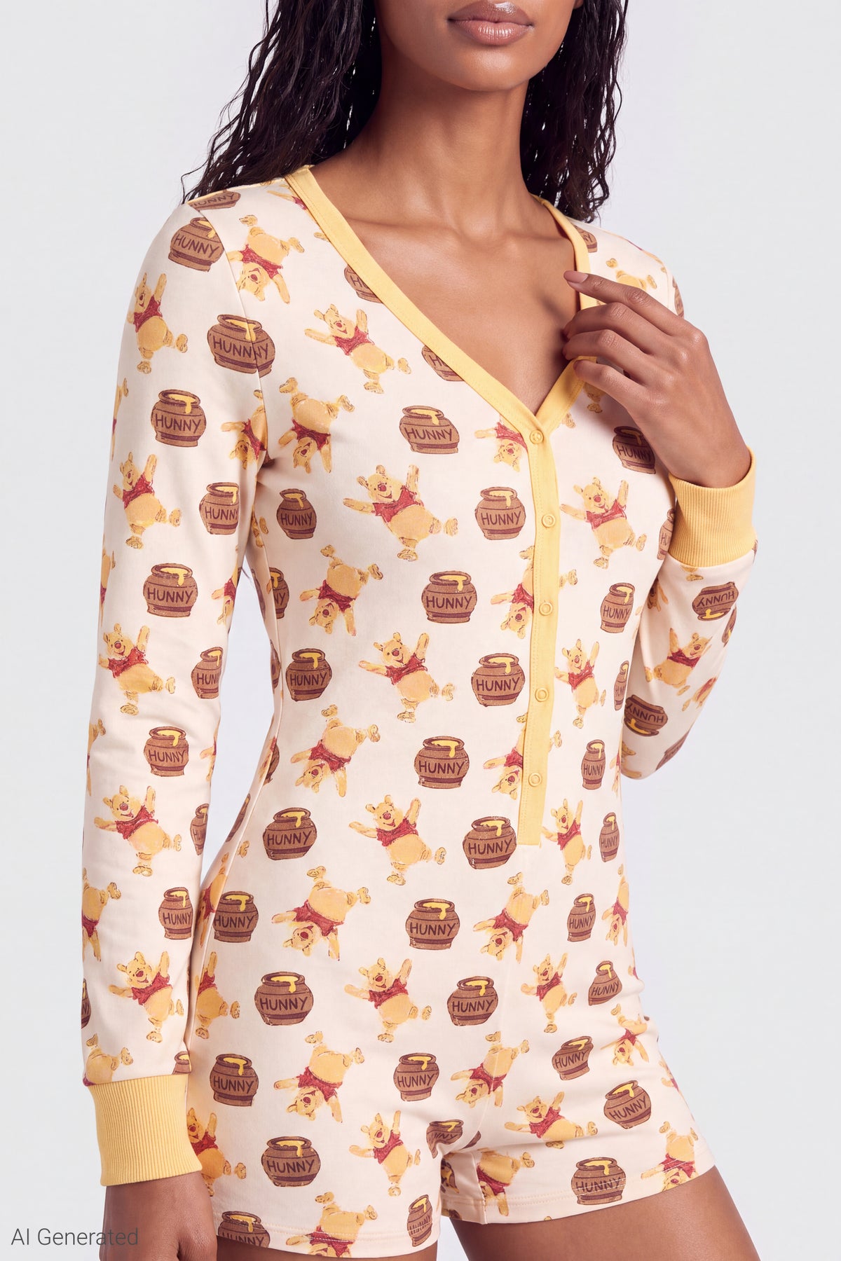 Alt View 4. Winnie the Pooh Pajama Romper - Cream
