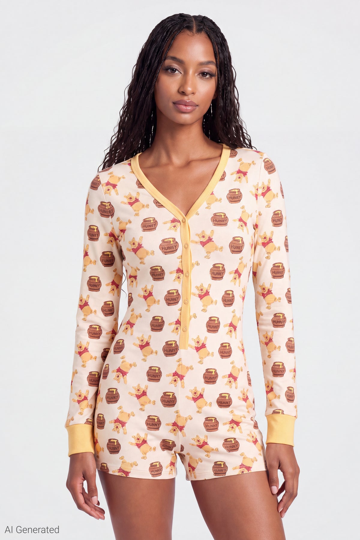 Winnie the Pooh Pajama Romper - Cream