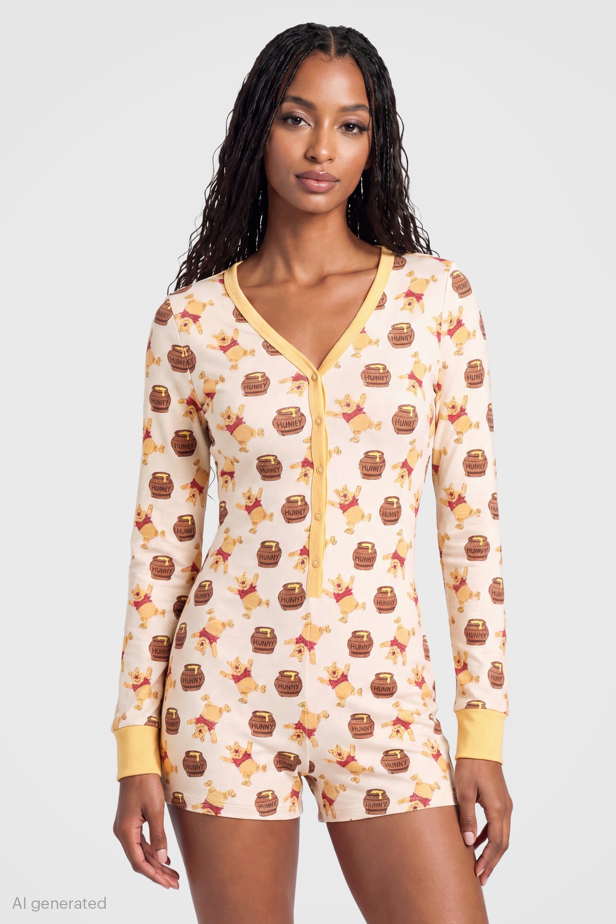 Winnie the Pooh Pajama Romper - Cream