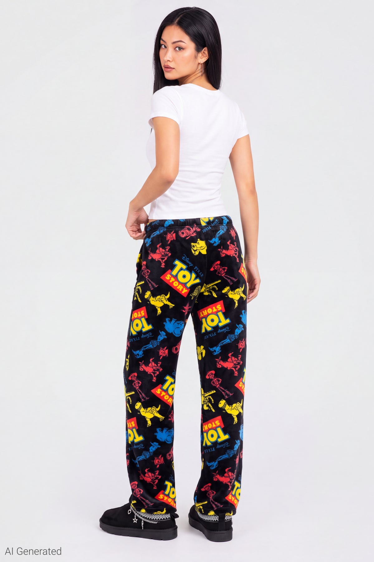 Alt View 2. Toy Story Plush Pajama Pant - Black