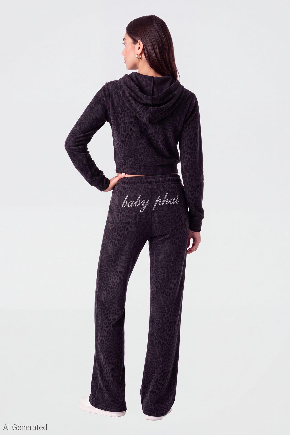 Alt View 2. Baby Phat Velour Zip Hoodie & Sweatpant Set - Leopard