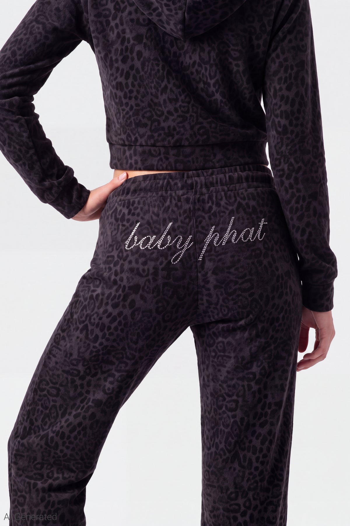 Alt View 6. Baby Phat Velour Zip Hoodie & Sweatpant Set - Leopard