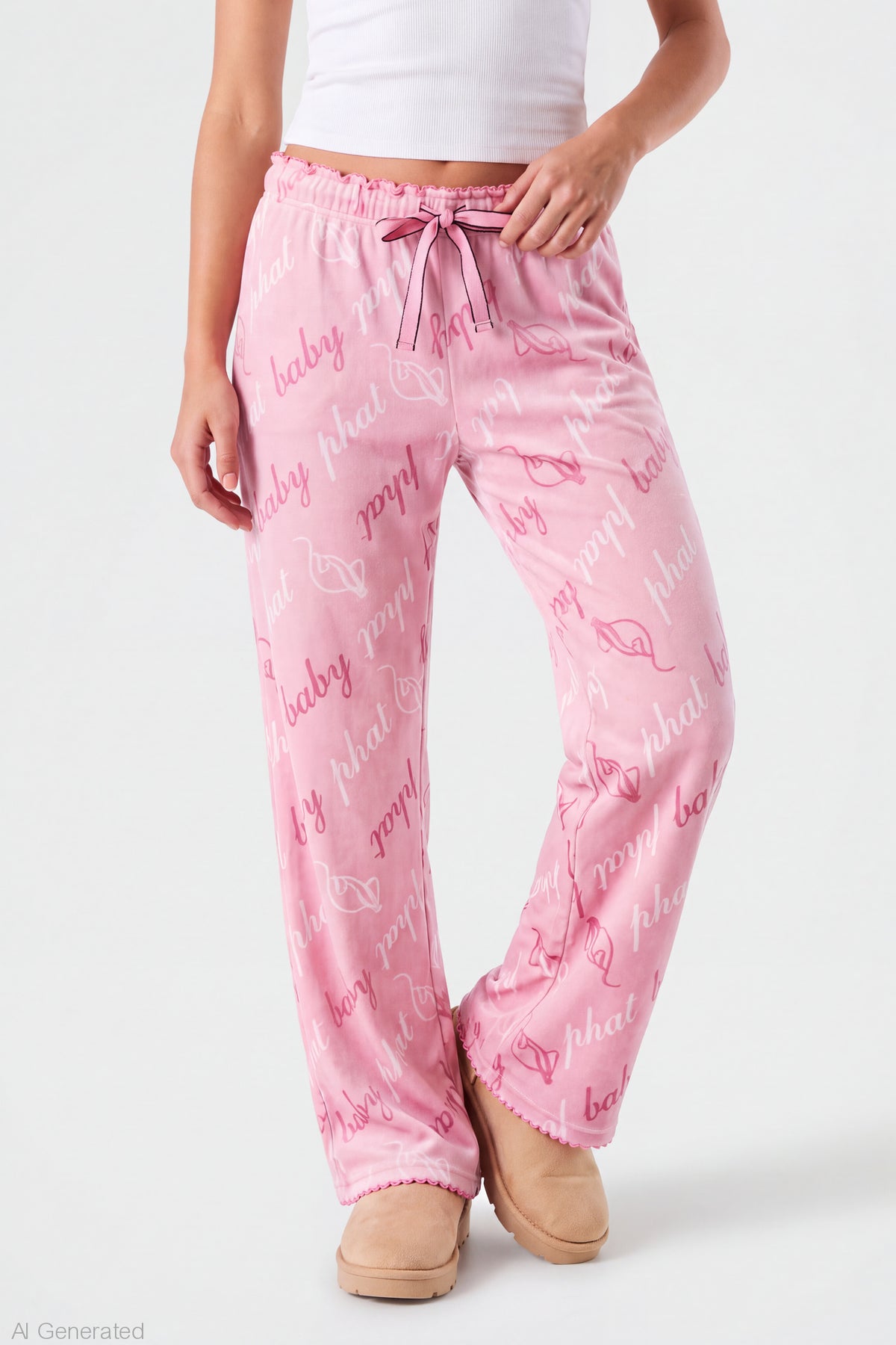 Alt View 3. Baby Phat Plush Pajama Pant - Light Pink