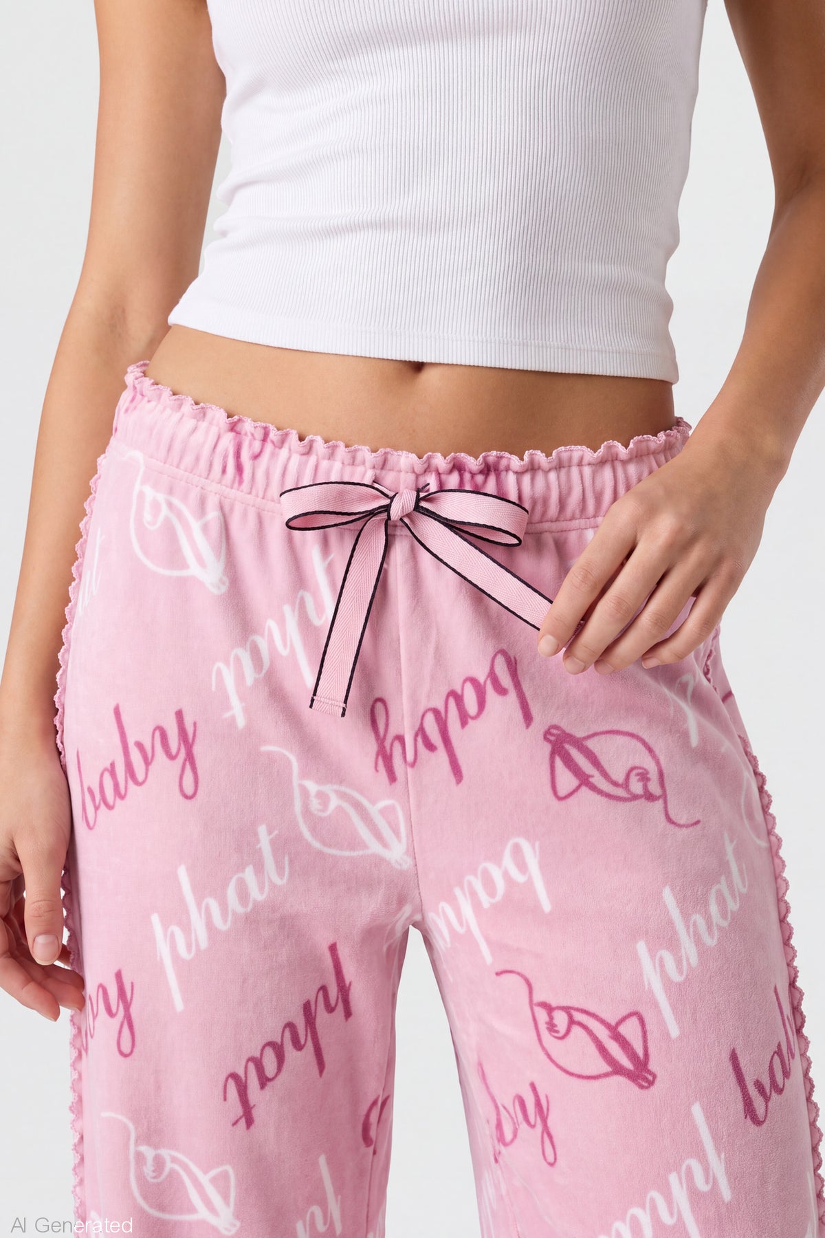Alt View 4. Baby Phat Plush Pajama Pant - Light Pink