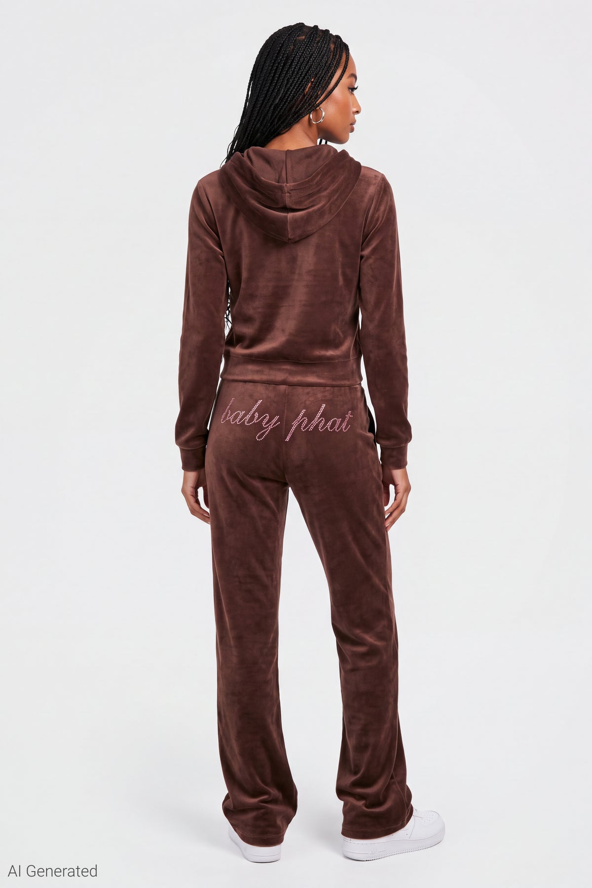 Alt View 2. Baby Phat Velour Zip Hoodie & Sweatpant Set - Brown