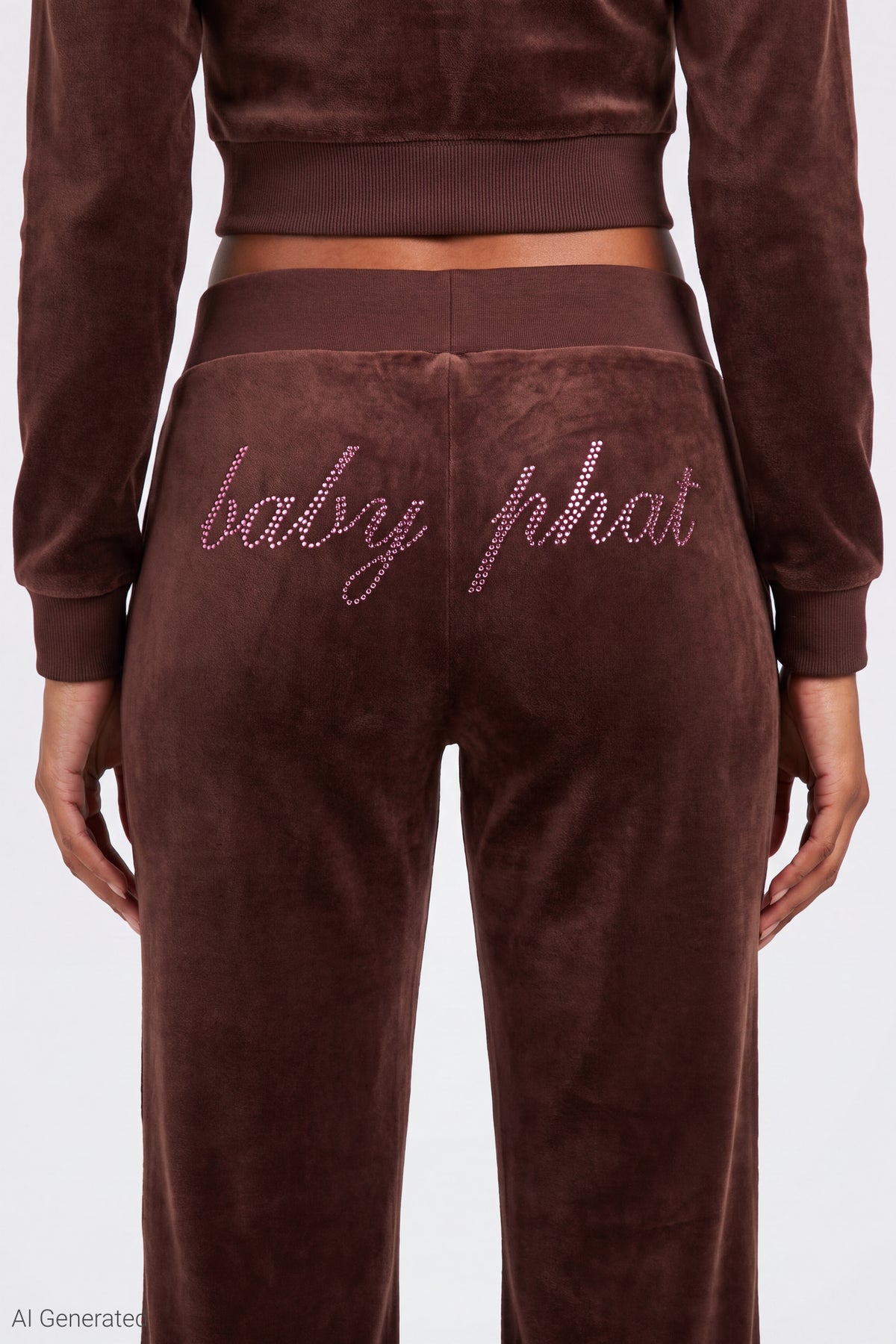 Alt View 6. Baby Phat Velour Zip Hoodie & Sweatpant Set - Brown