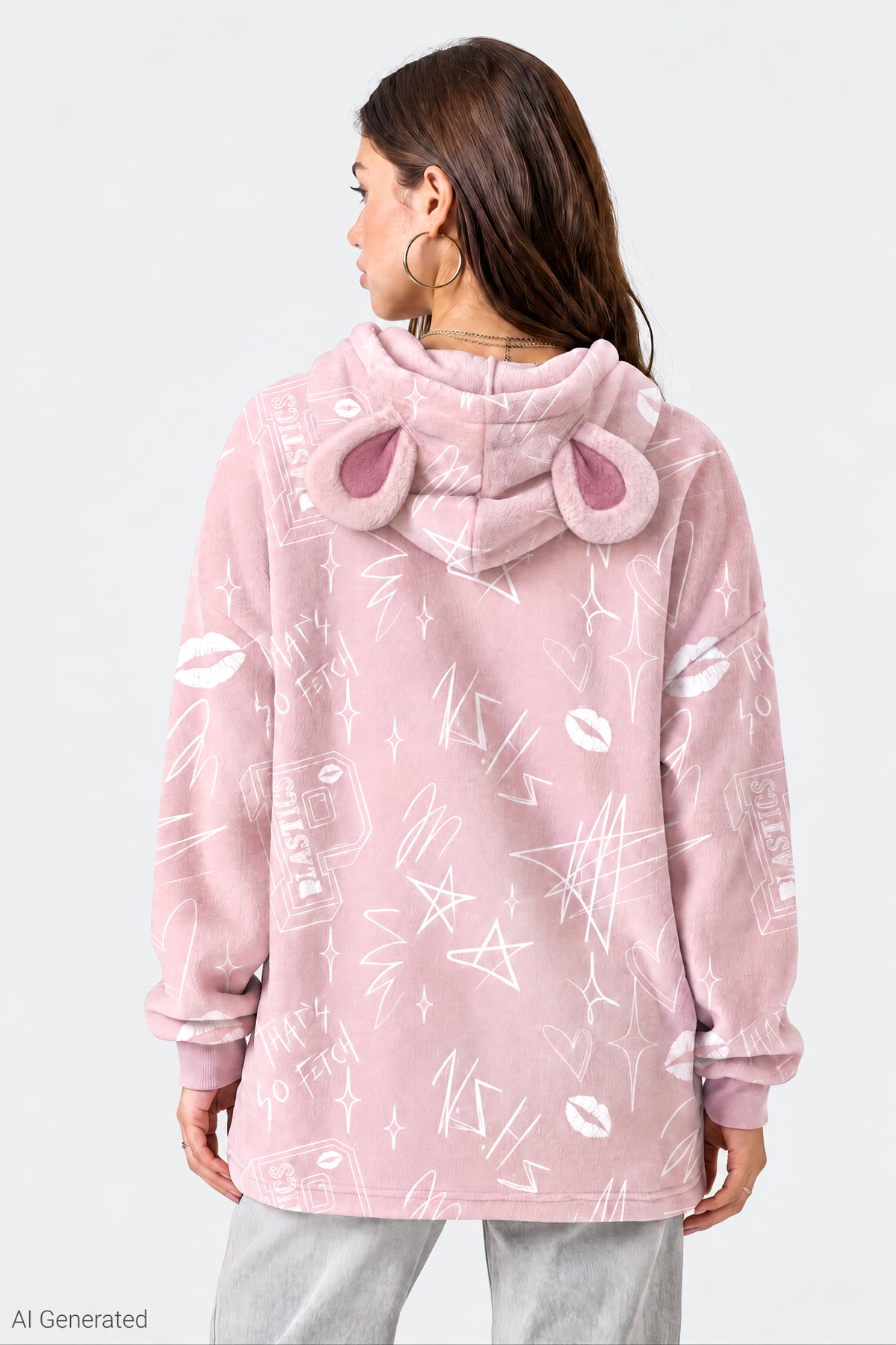 Alt View 2. Mean Girls 3D Hoodie - Pink