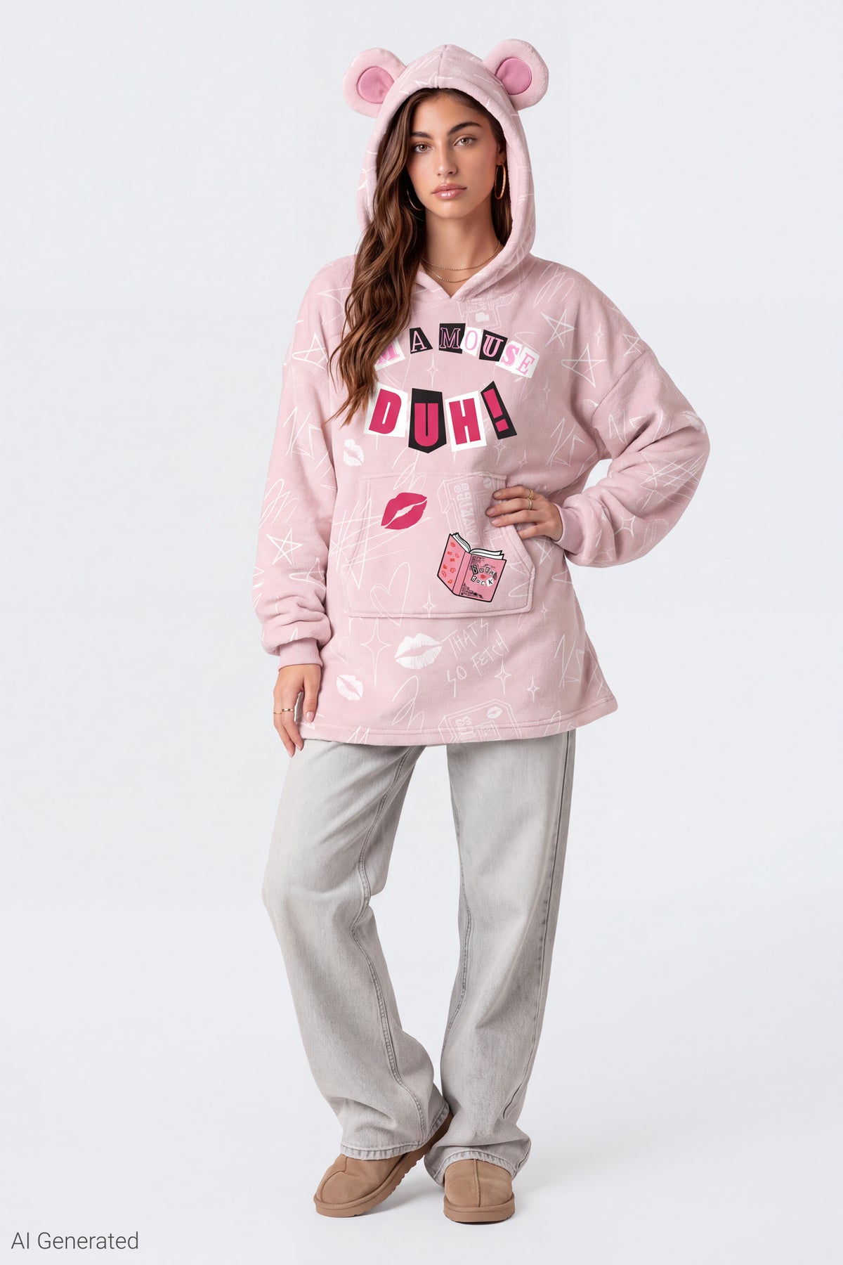Alt View 3. Mean Girls 3D Hoodie - Pink