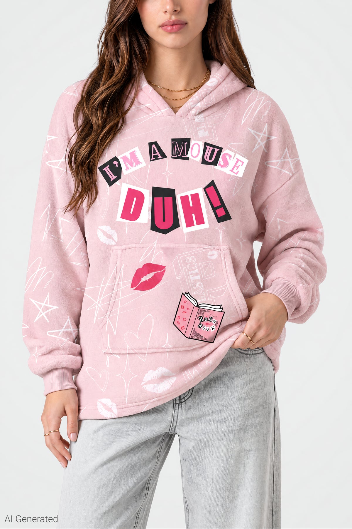 Alt View 4. Mean Girls 3D Hoodie - Pink