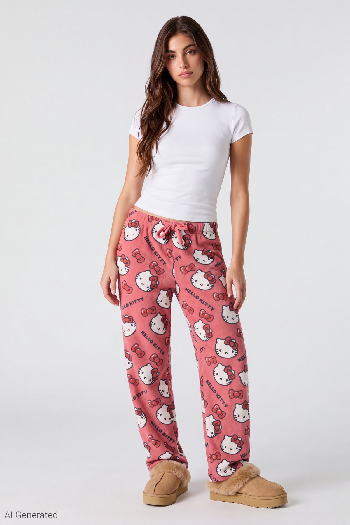 Hello Kitty Plush Pajama Pant - Red